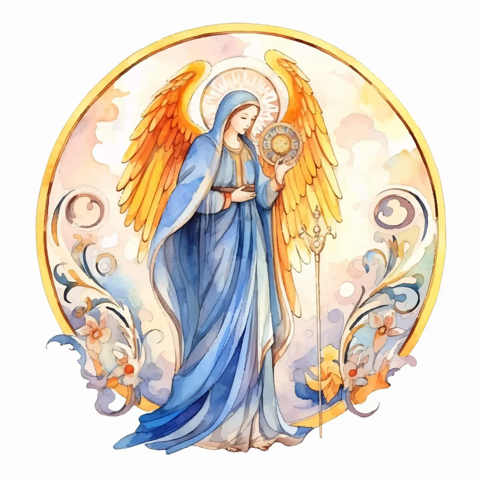 Annunciation to the Blessed Virgin Mary Watercolor — free download from Dotvec