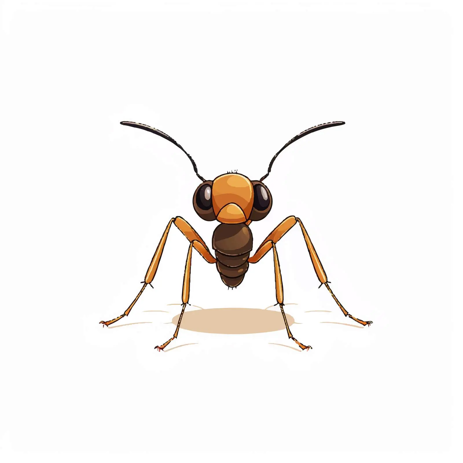 Ant Cartoon Line Vector Illustration on White Background — free download from Dotvec