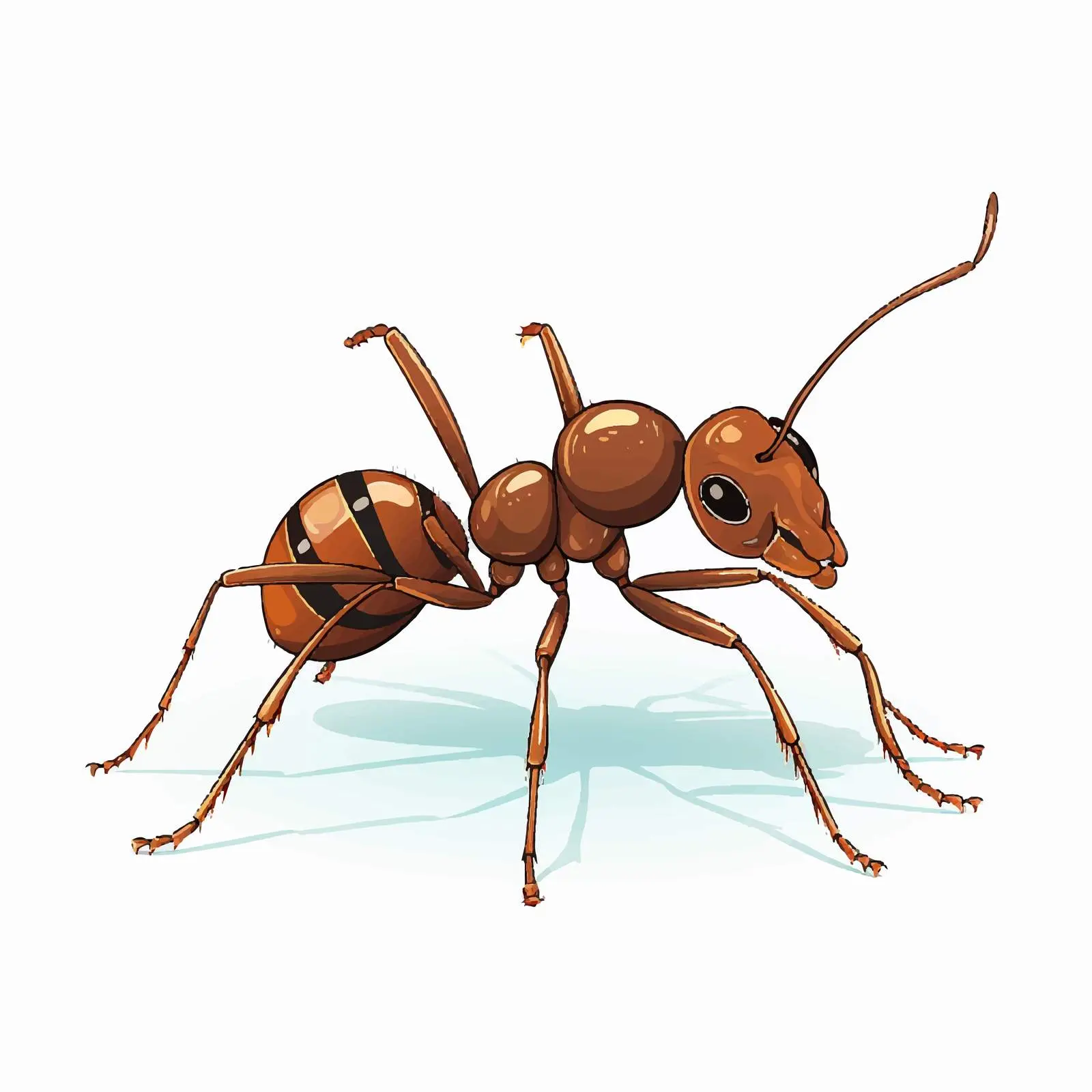 Ant Cartoon Line Vector Illustration on White Background — free download from Dotvec