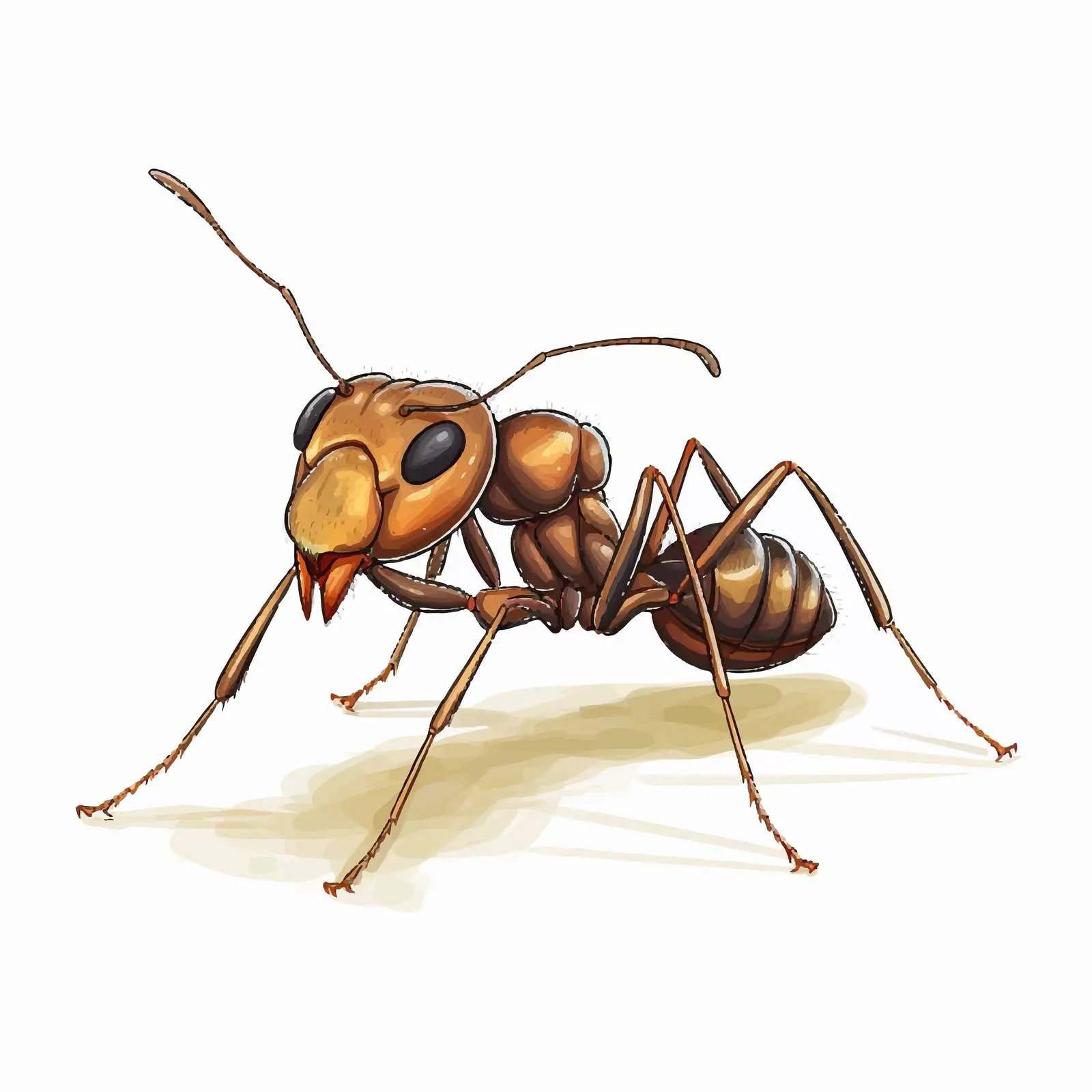 Cartoon Ant Vector Illustration Isolated on White — free download from Dotvec
