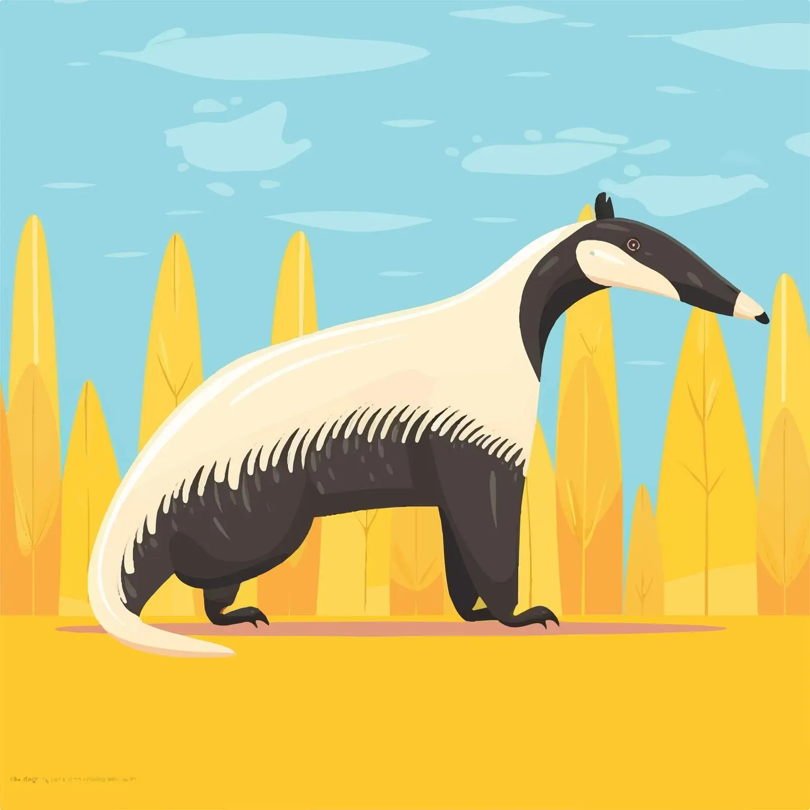 Adorable Anteater on White Background — free download from Dotvec