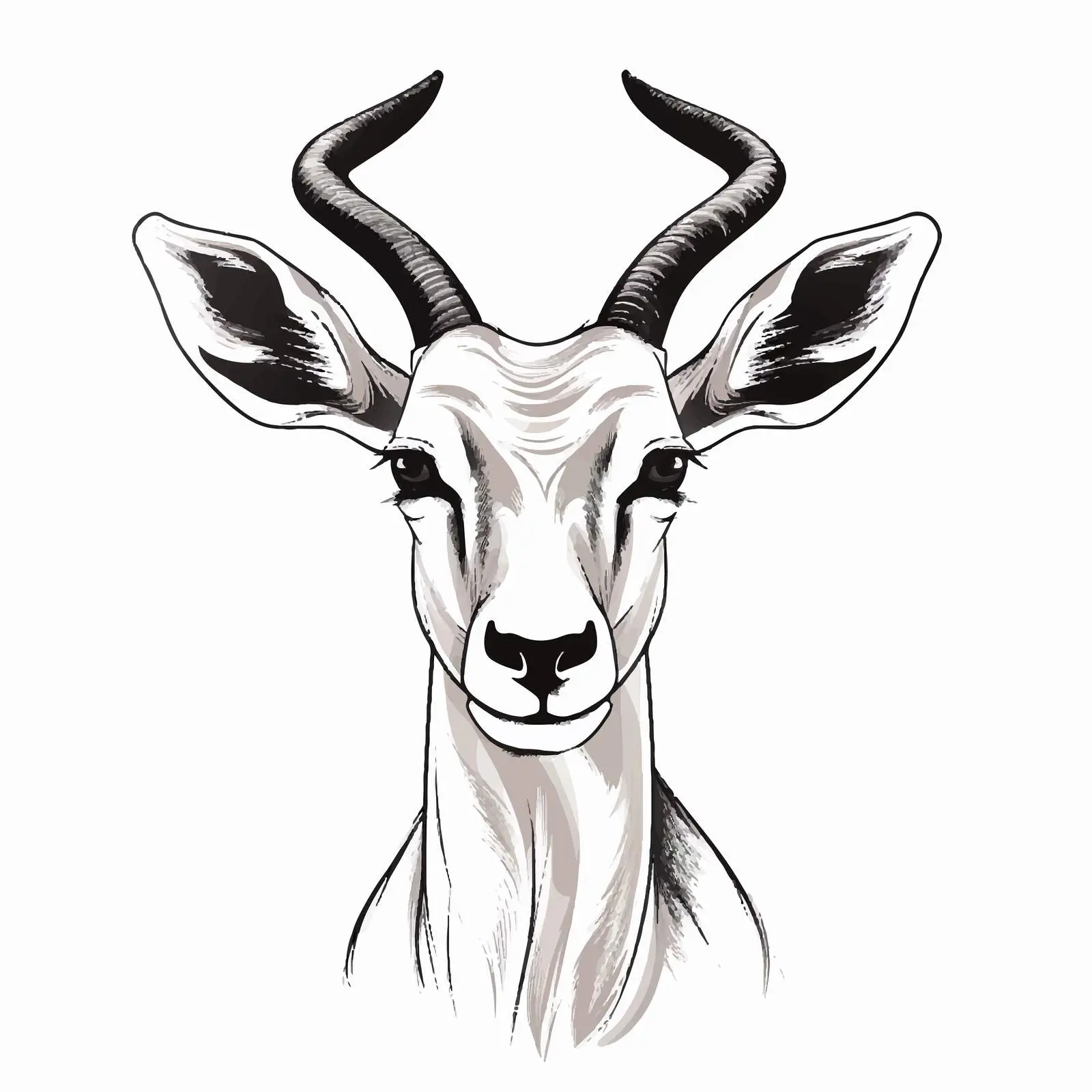 Antelope Vector Sketch Illustration on White Background — free download from Dotvec