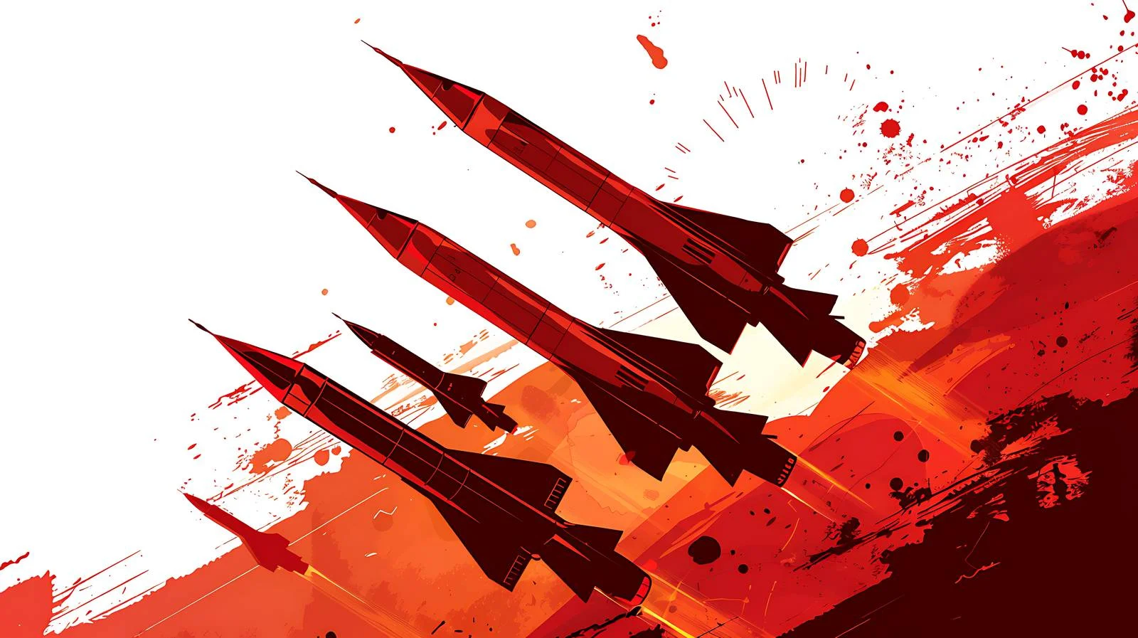 Antiaircraft Rockets Silhouettes in Background — free download from Dotvec