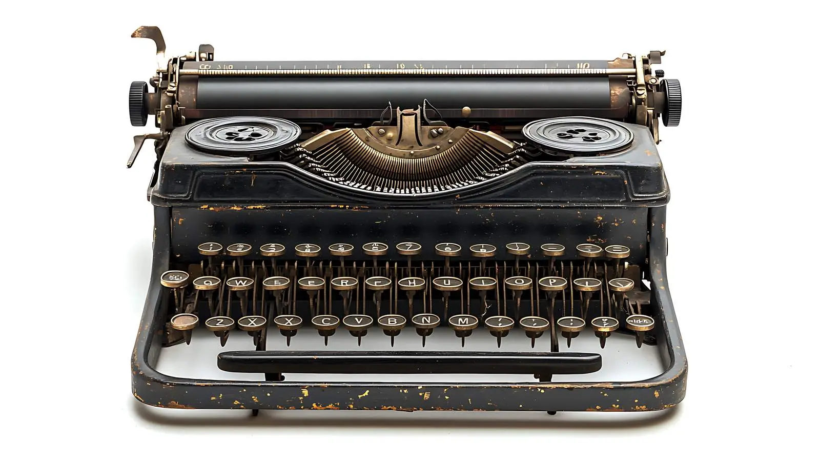 Vintage Typewriter Front View on White — free download from Dotvec
