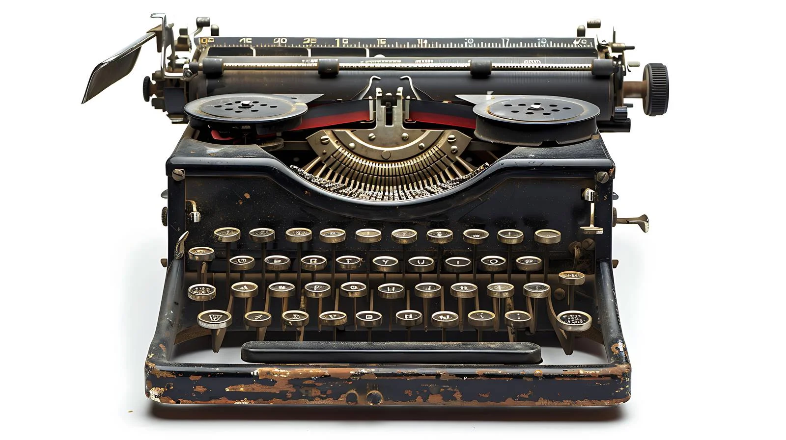 Vintage black typewriter isolated on white — free download from Dotvec