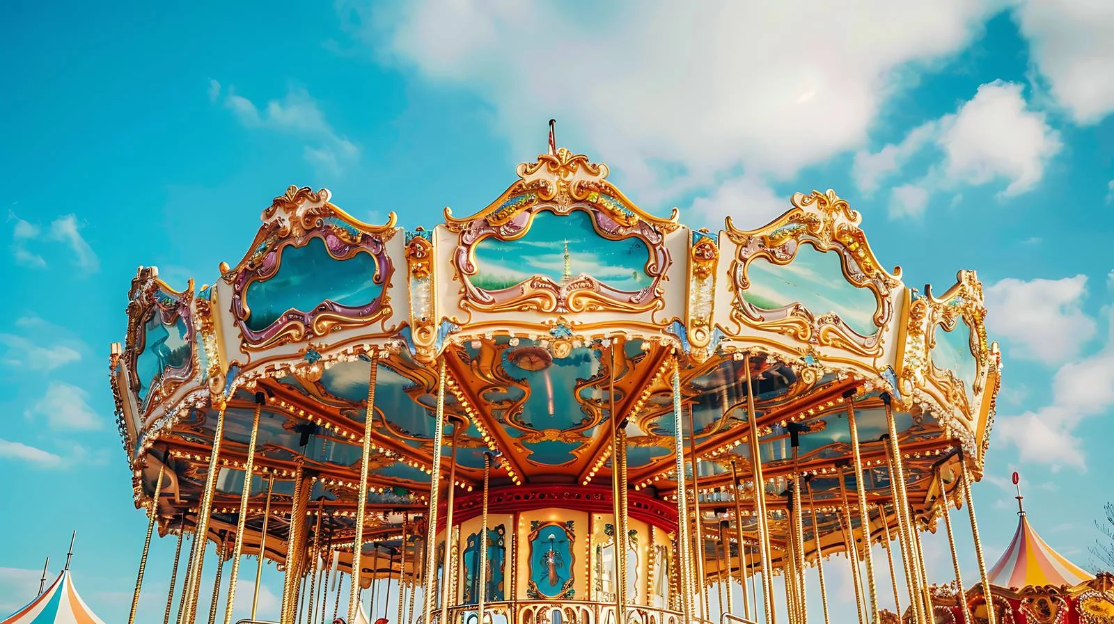 Vintage Carousel at Amusement Park — free download from Dotvec