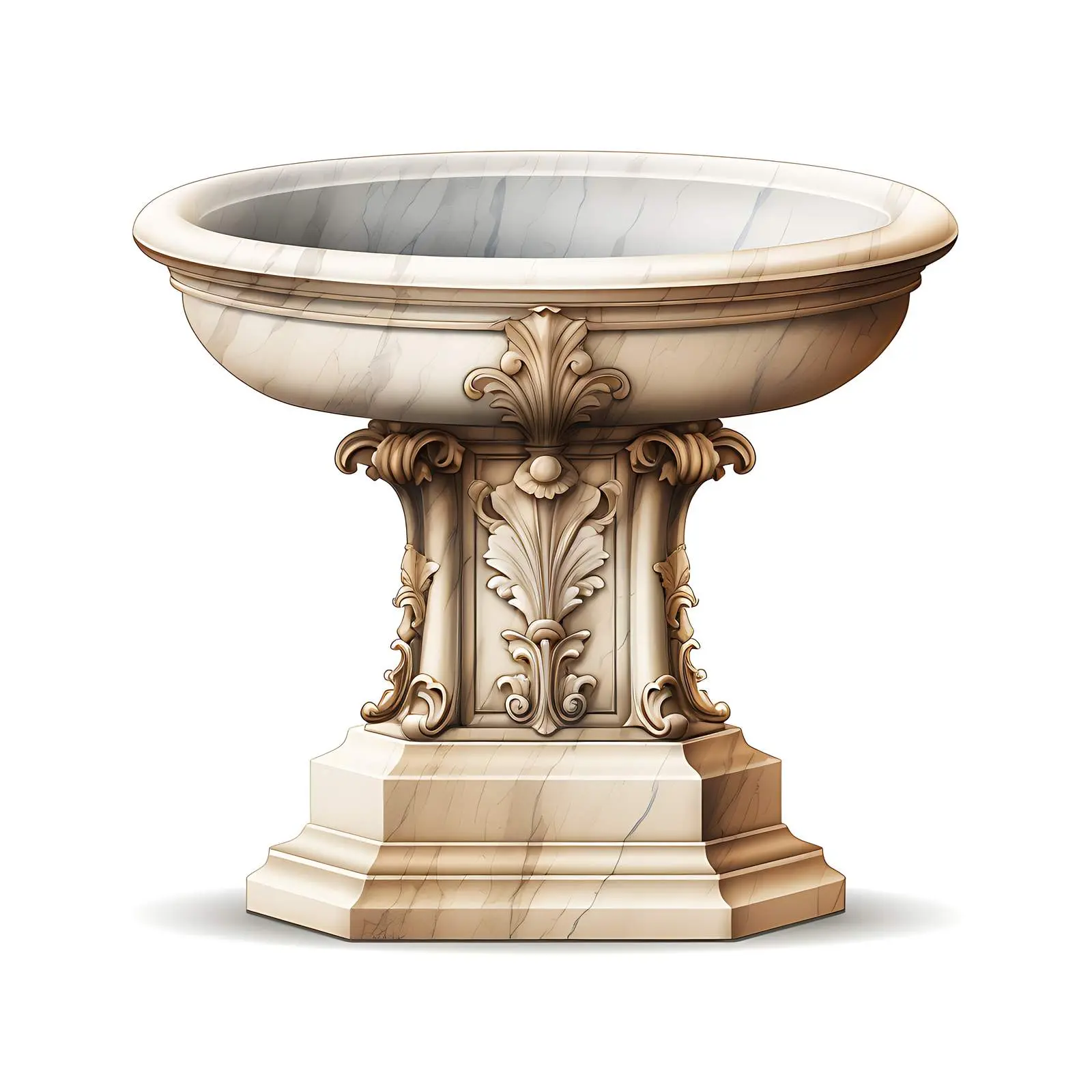 Antique Marble Baptismal Font Isolated Image – free church image from Dotvec