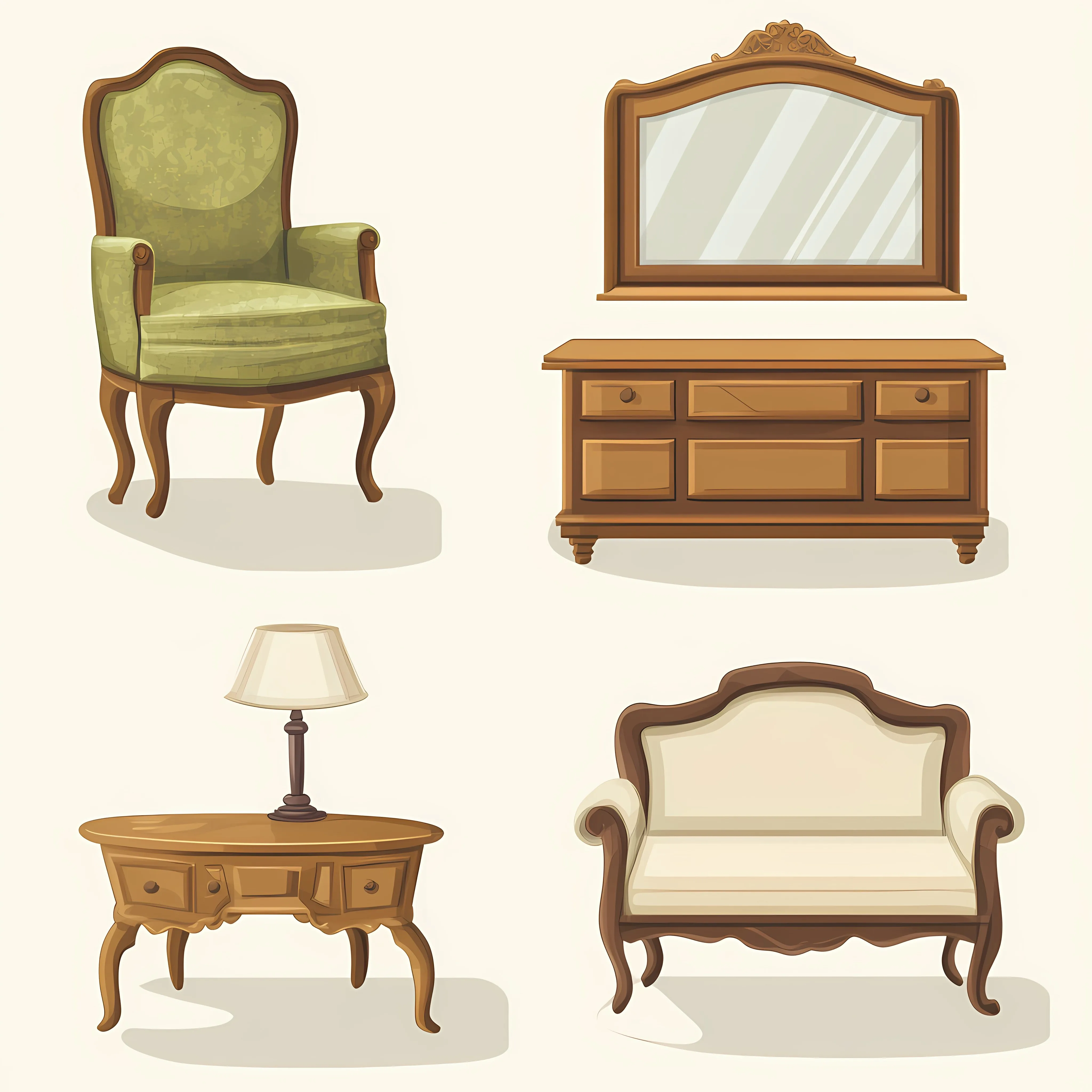 Antique Furniture Vector Illustration — free download from Dotvec