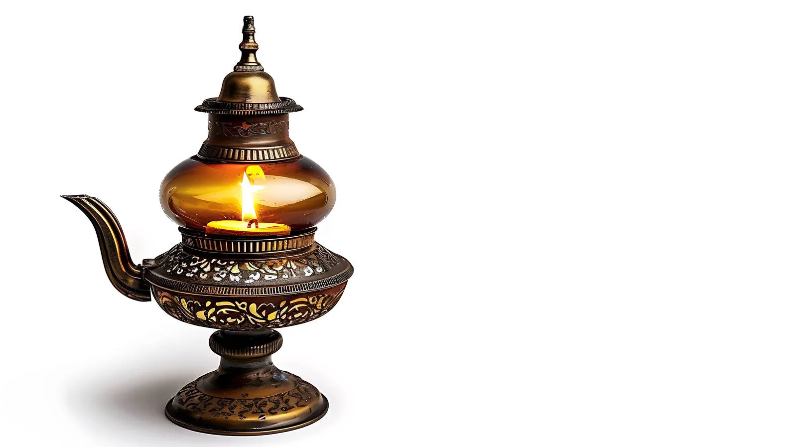 Vintage Oil Lamp on White Background — free download from Dotvec