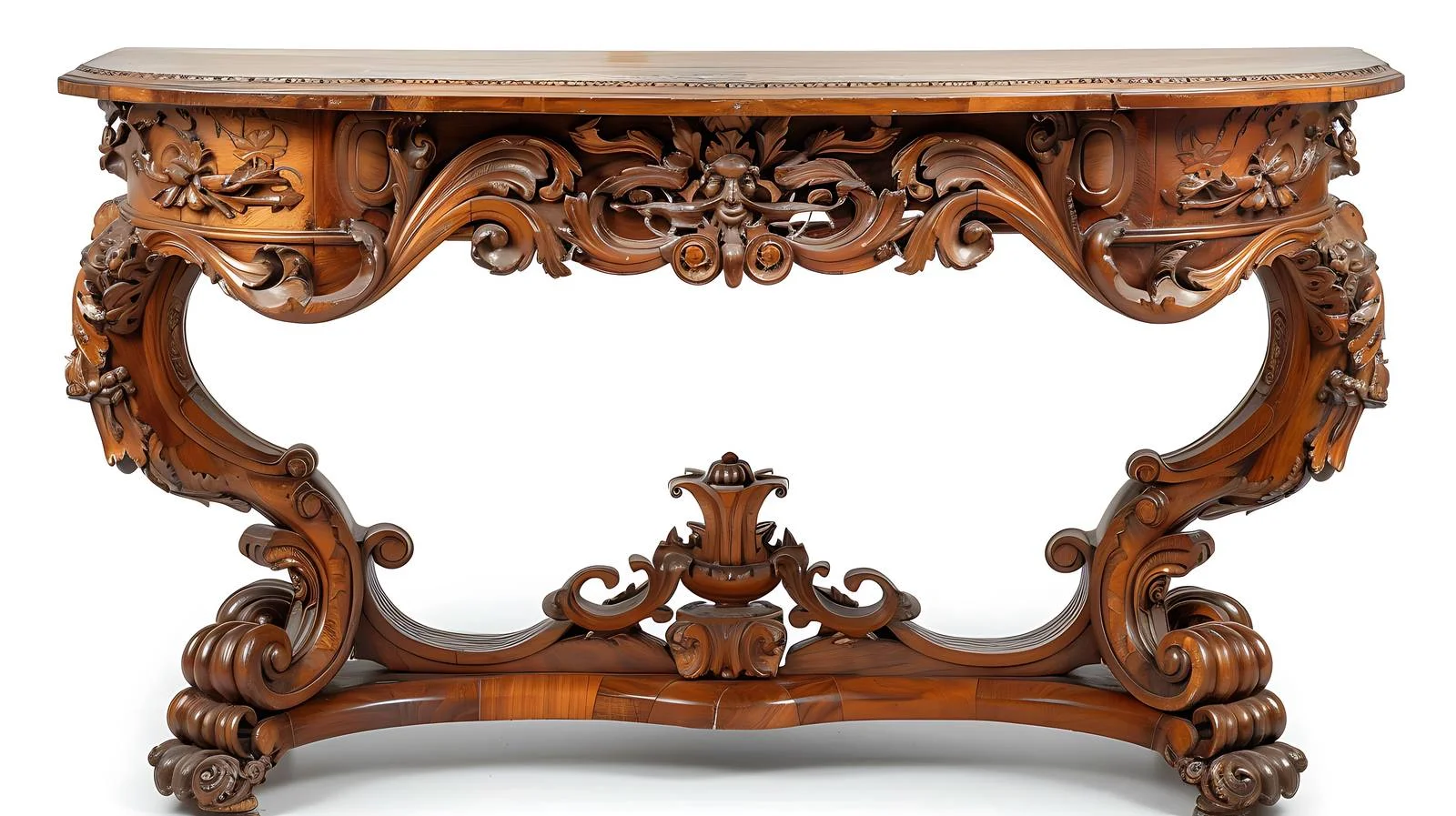 Elegant Victorian sofa table on white background — free download from Dotvec