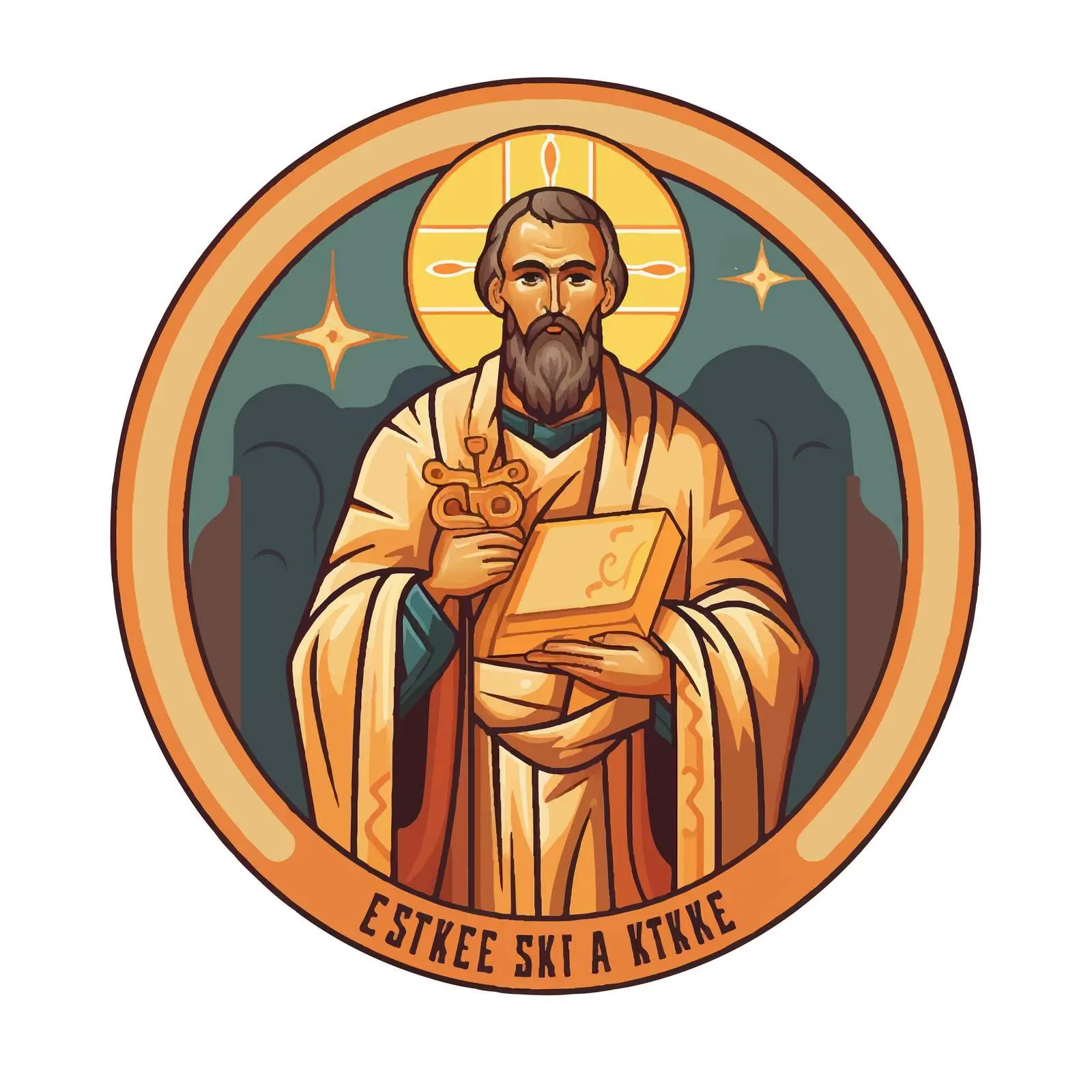 Apostle Luke Byzantine Religious Illustration – free religious vector image from Dotvec