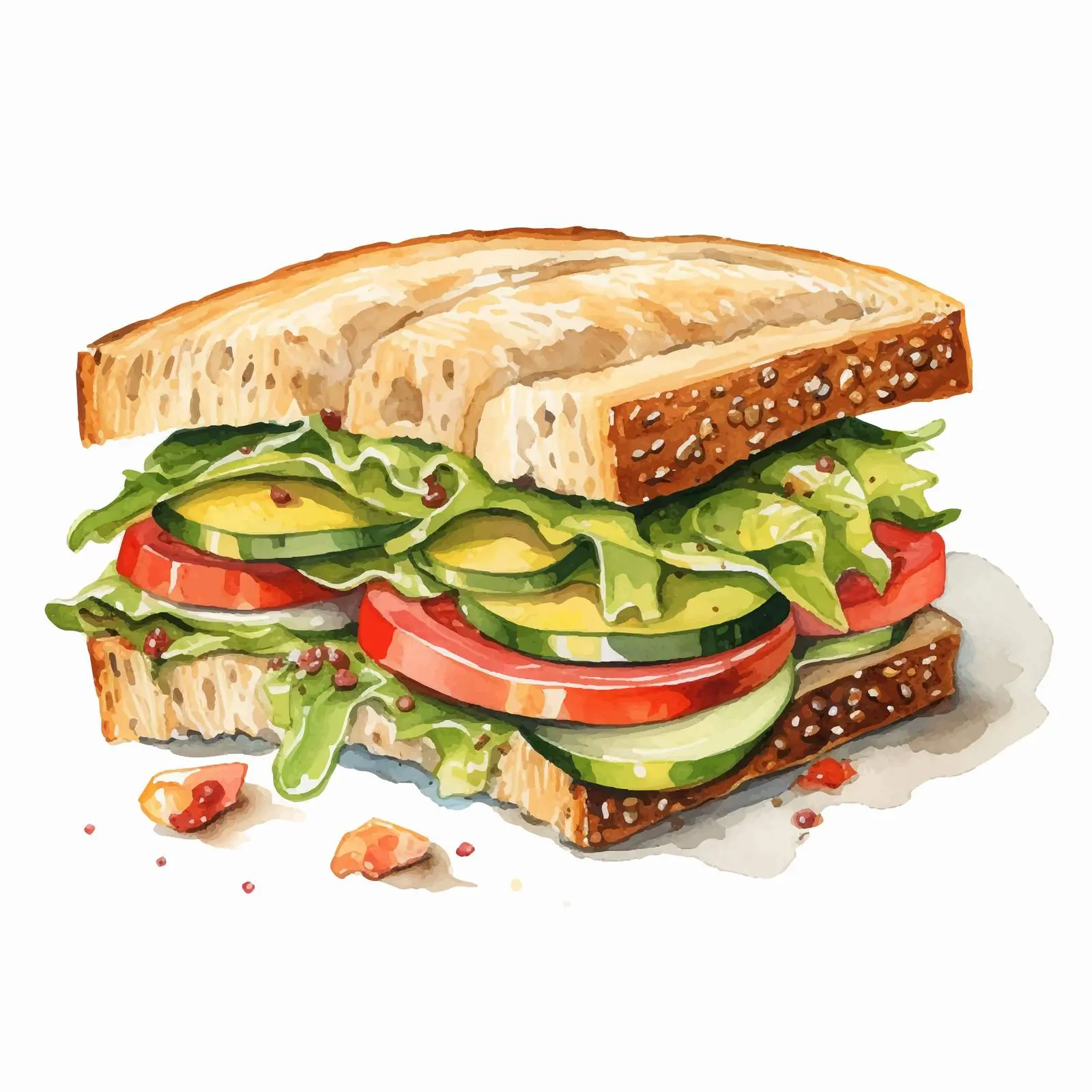 Delicious Sandwich Food Illustration for Instructions – free culinary illustration image from Dotvec