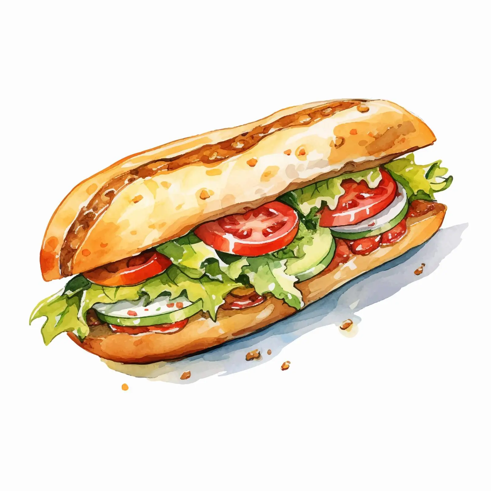 Delicious Sandwich Food Illustration Instruction — free download from Dotvec