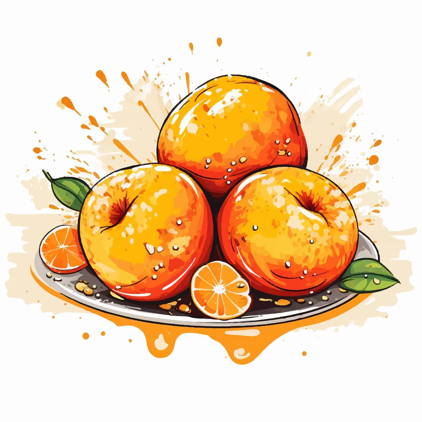 Delicious Syrniki with Fruit Doodle Design — free download from Dotvec