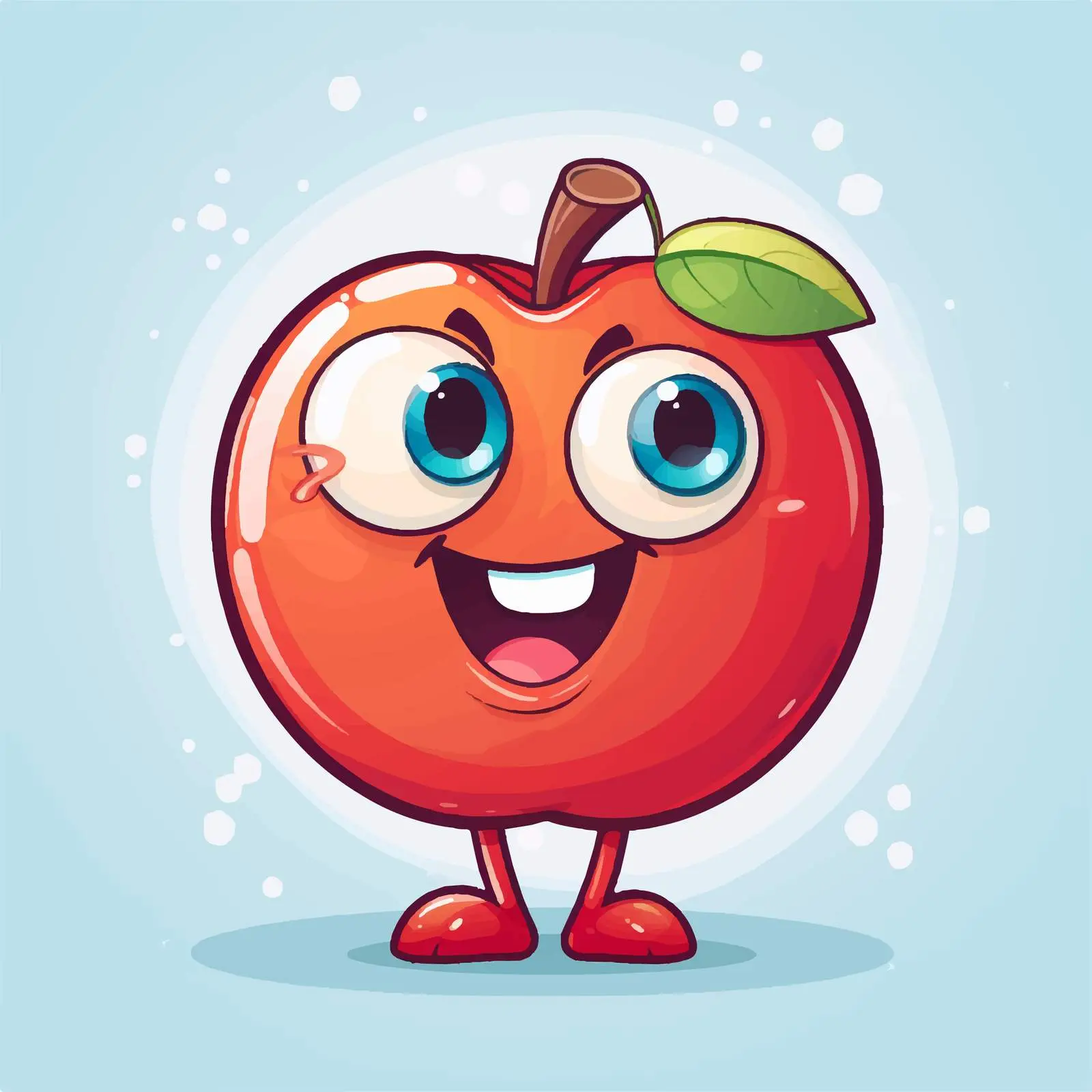 Apple Cartoon Character with Stay Cool Badge — free download from Dotvec