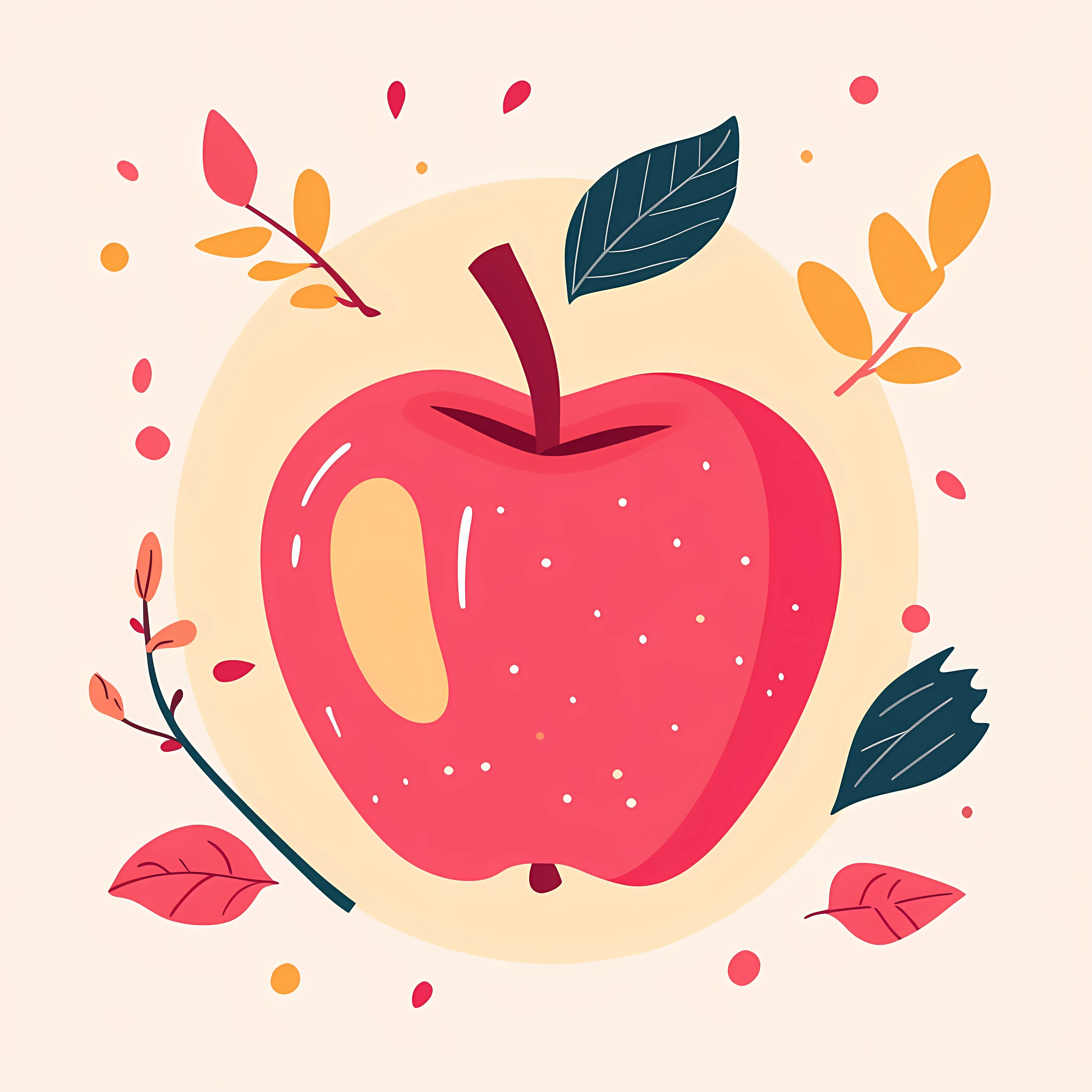 Apple Fruit Flat Vector Illustration Design — free download from Dotvec