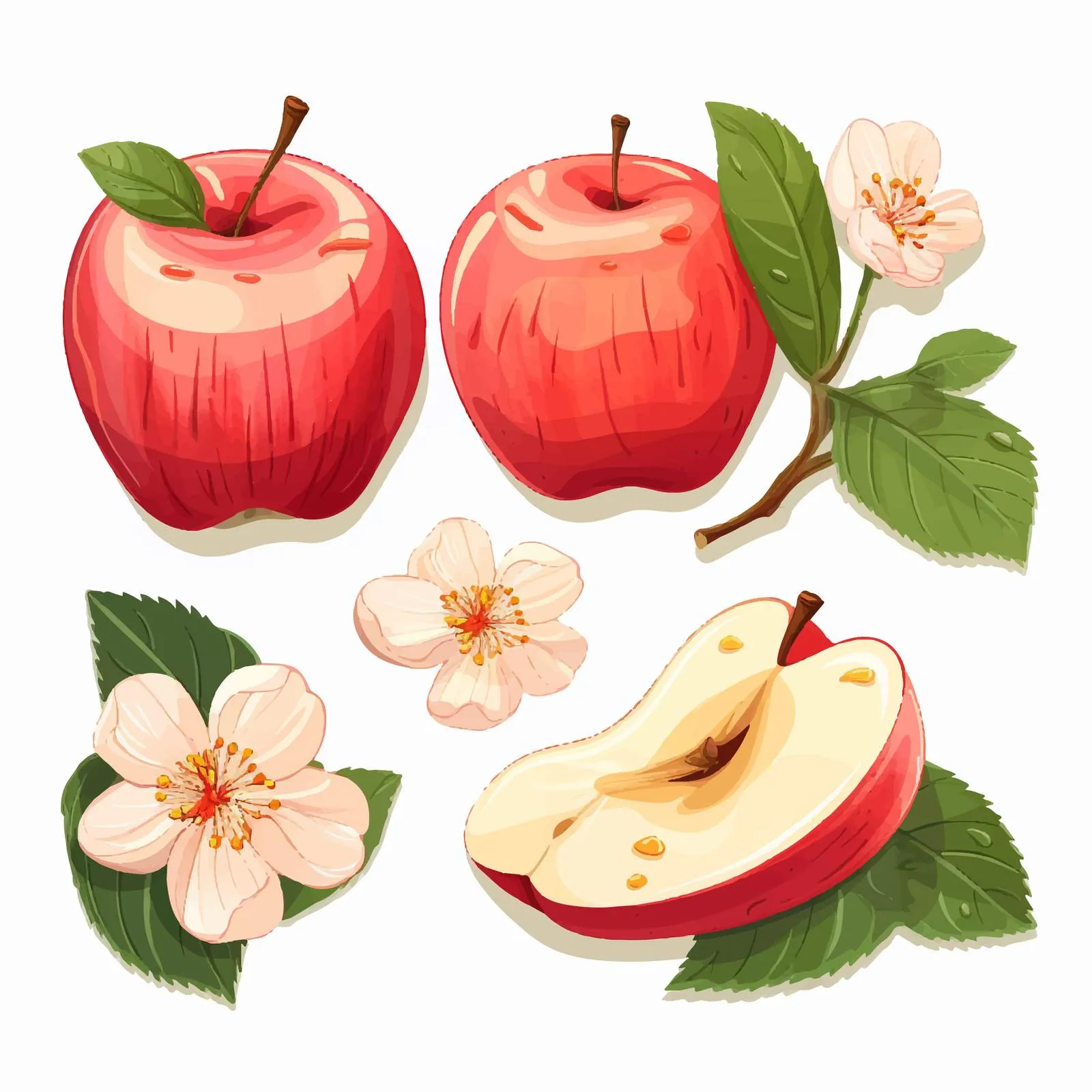 Juicy Apple Slices Realistic Vector Illustration — free download from Dotvec