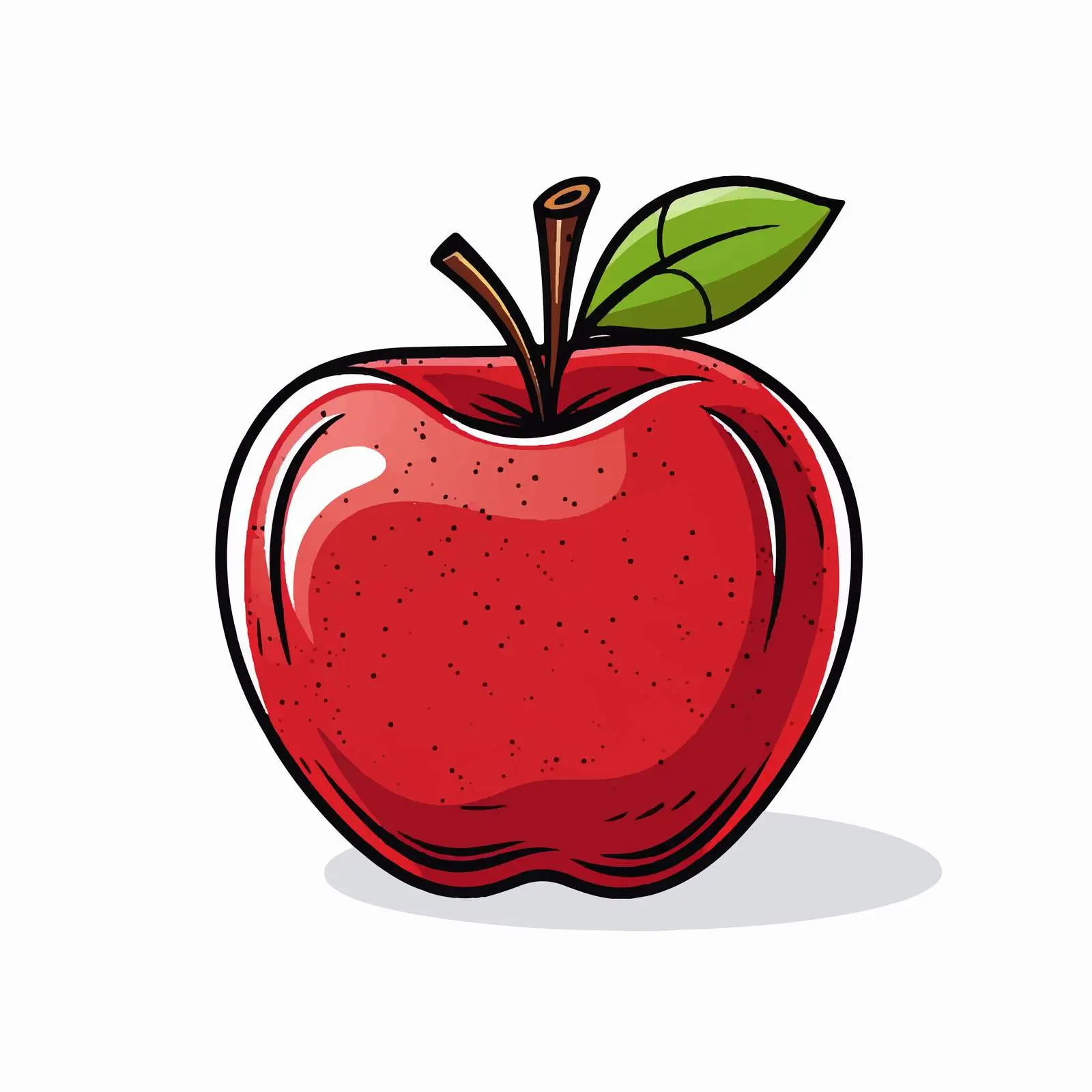 Cartoon Apple Vector Line Illustration — free download from Dotvec