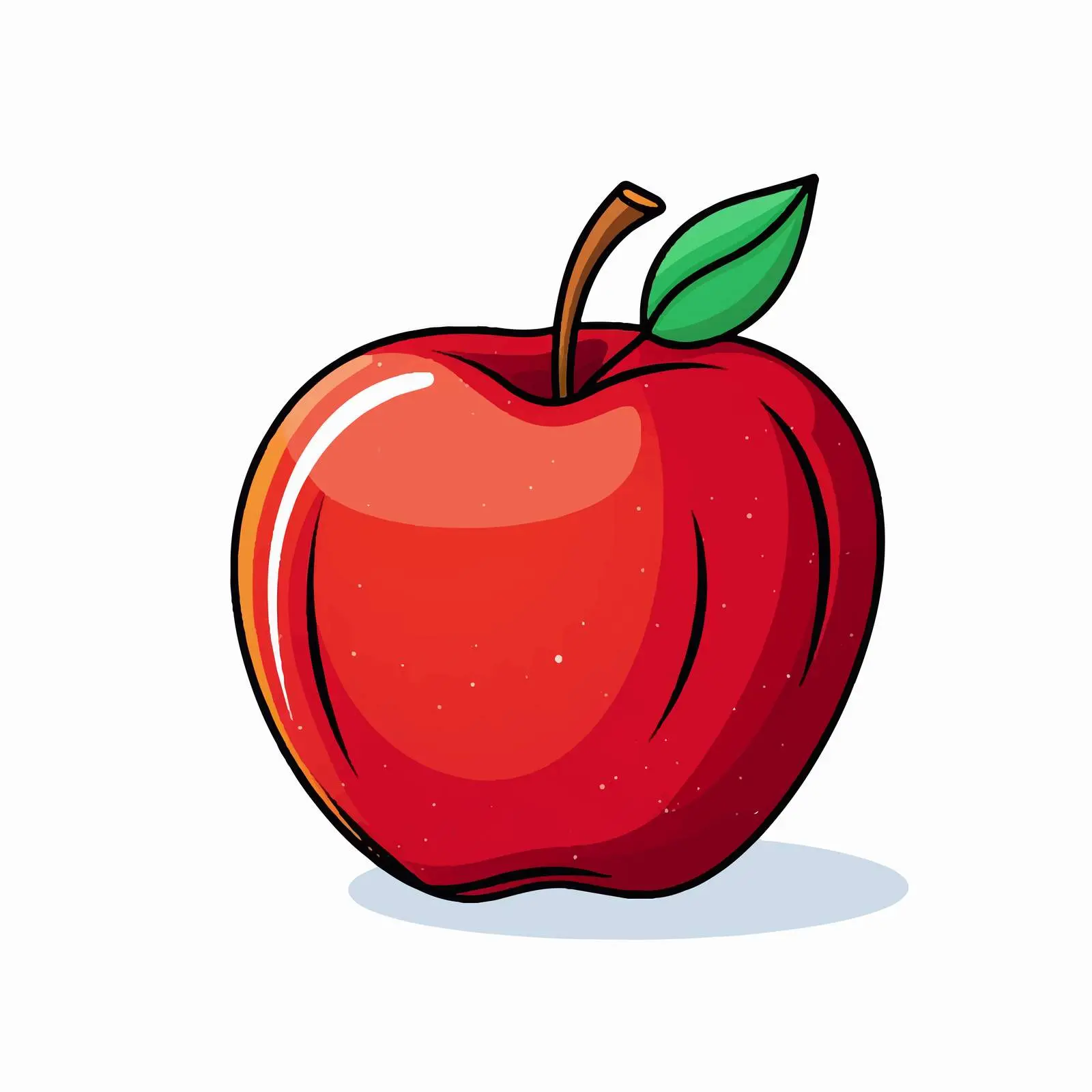 Cartoon Apple Line Vector Illustration — free download from Dotvec
