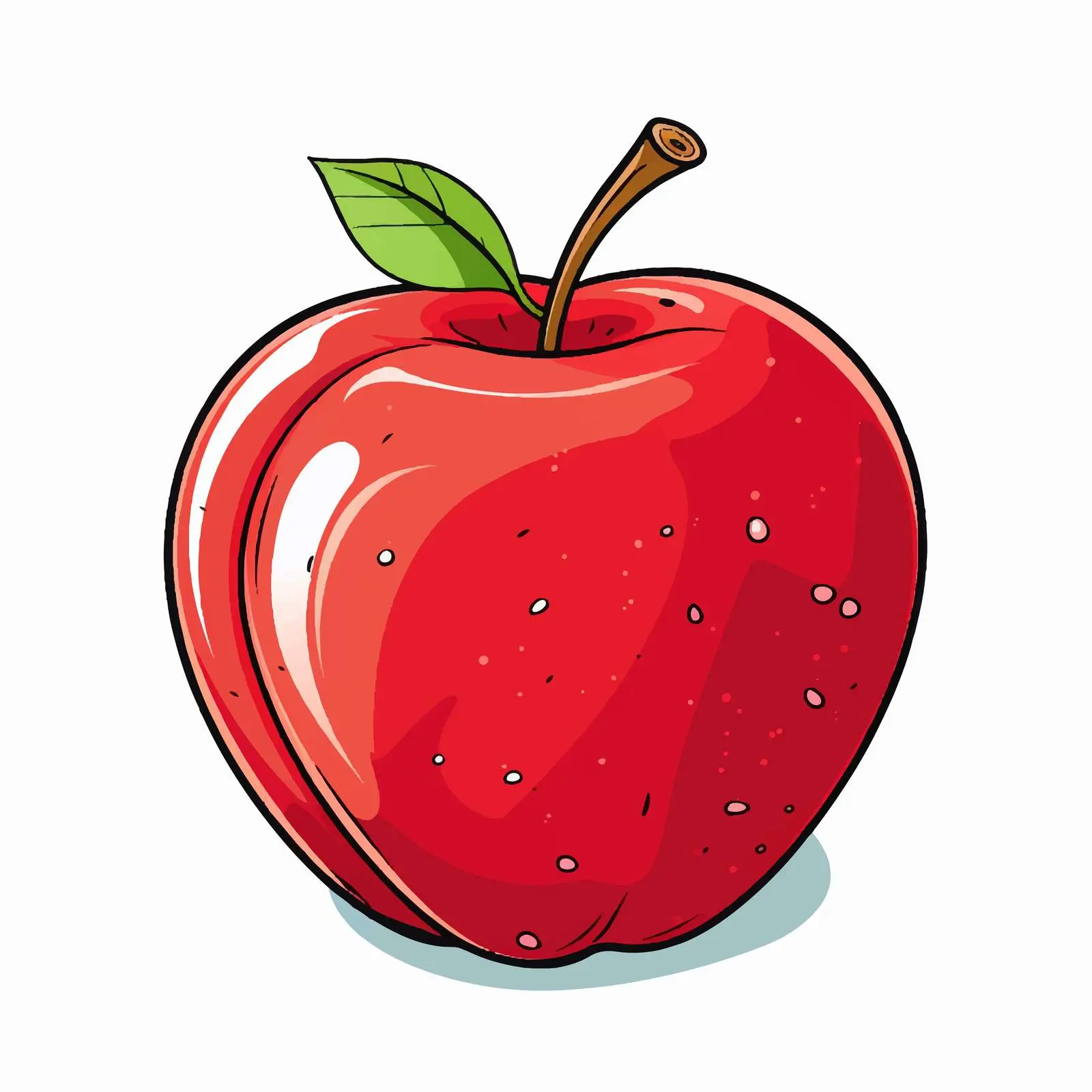 Cartoon Apple Line Drawing Vector Illustration — free download from Dotvec