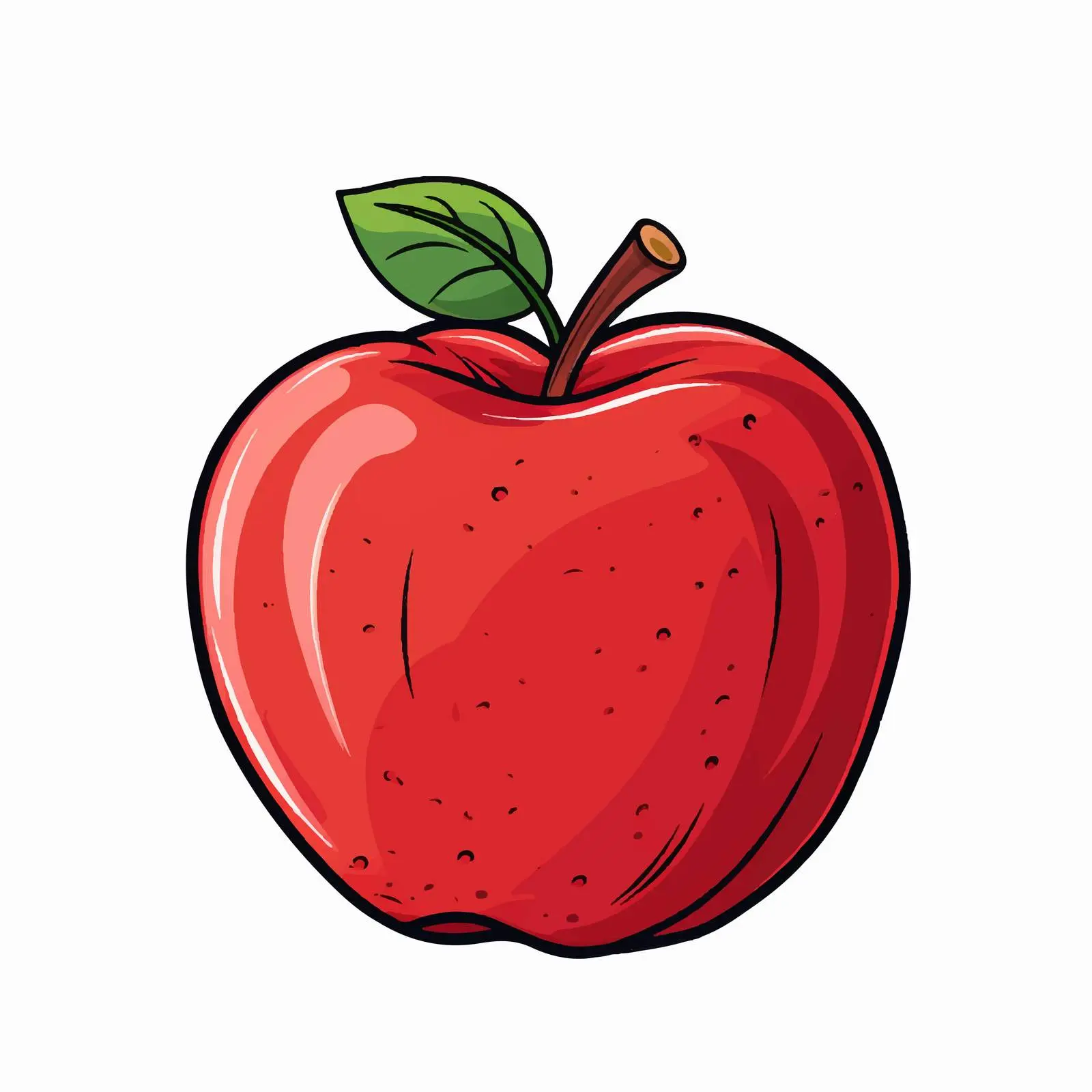 Cartoon Apple Line Vector Illustration — free download from Dotvec