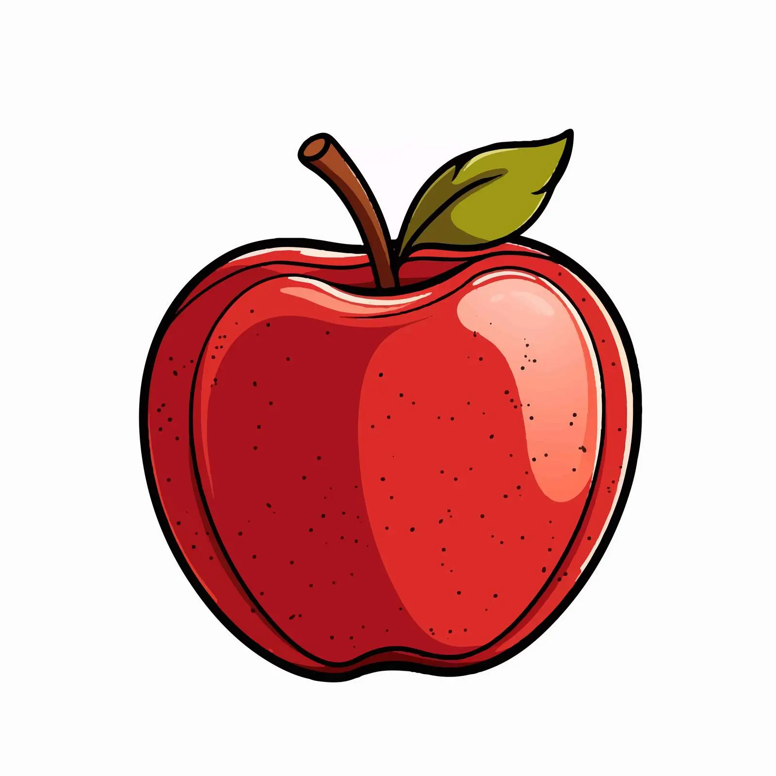 Outline Apple Vector Illustration on White Background — free download from Dotvec