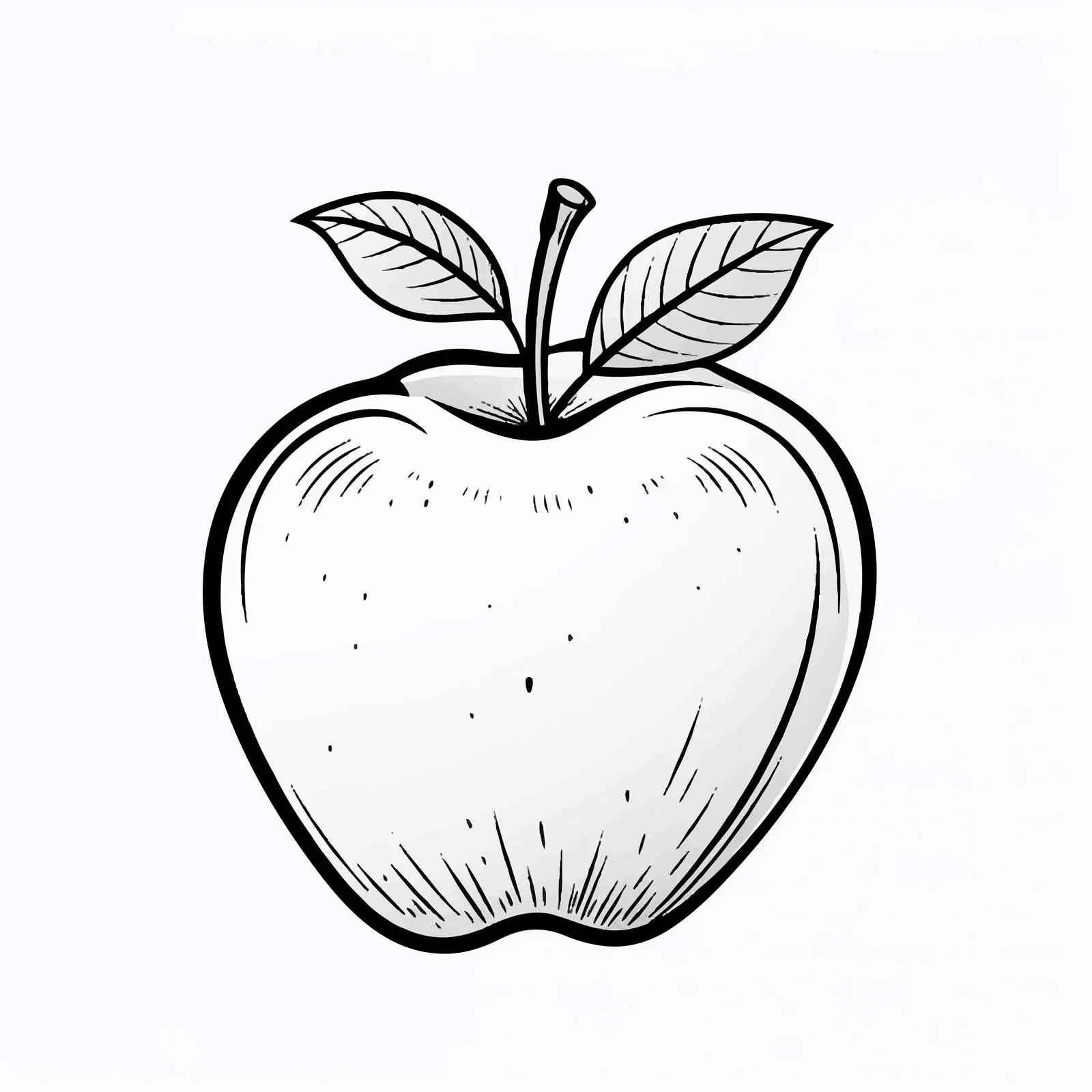 Apple Outline Vector Illustration on White Background — free download from Dotvec