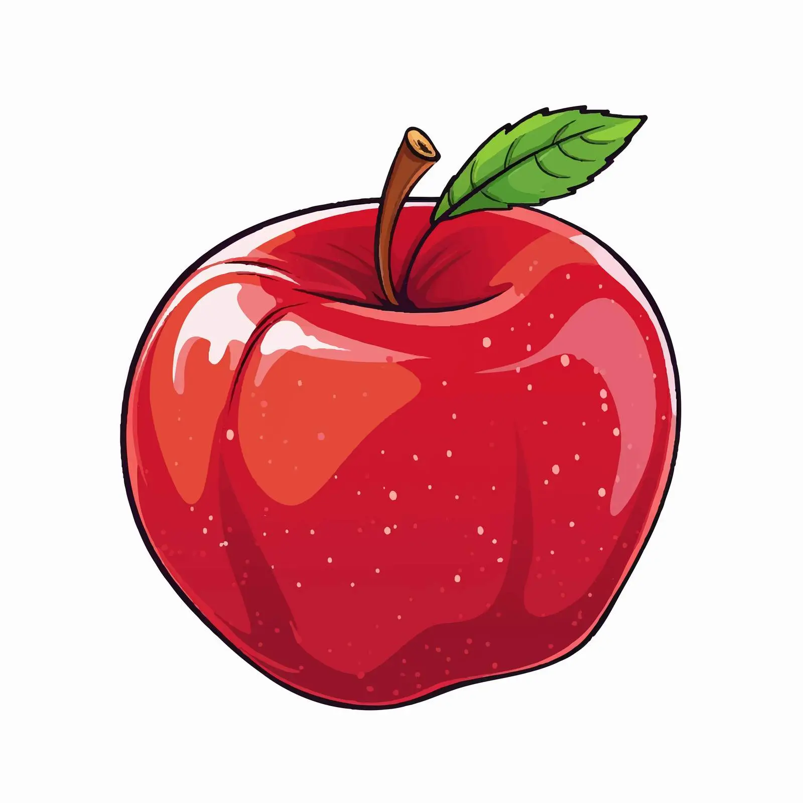 Apple Outline Vector Illustration on White Background — free download from Dotvec