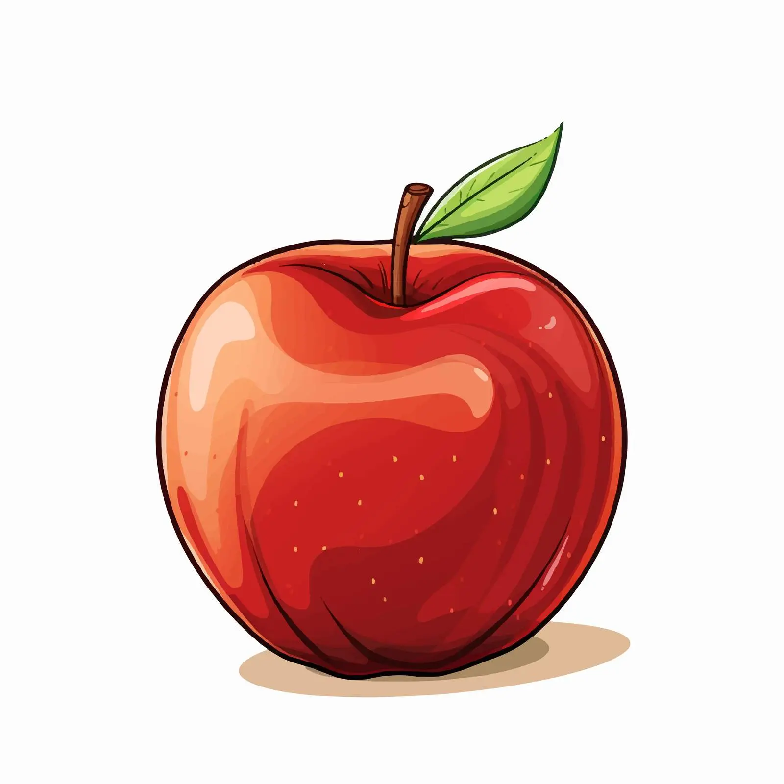 Outline Apple Vector Illustration on White Background — free download from Dotvec