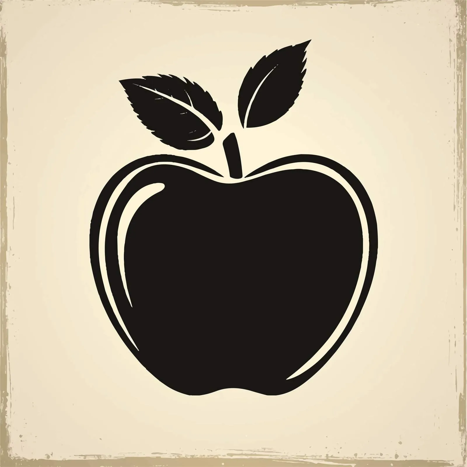 Apple Silhouette Flat Vector Illustration — free download from Dotvec