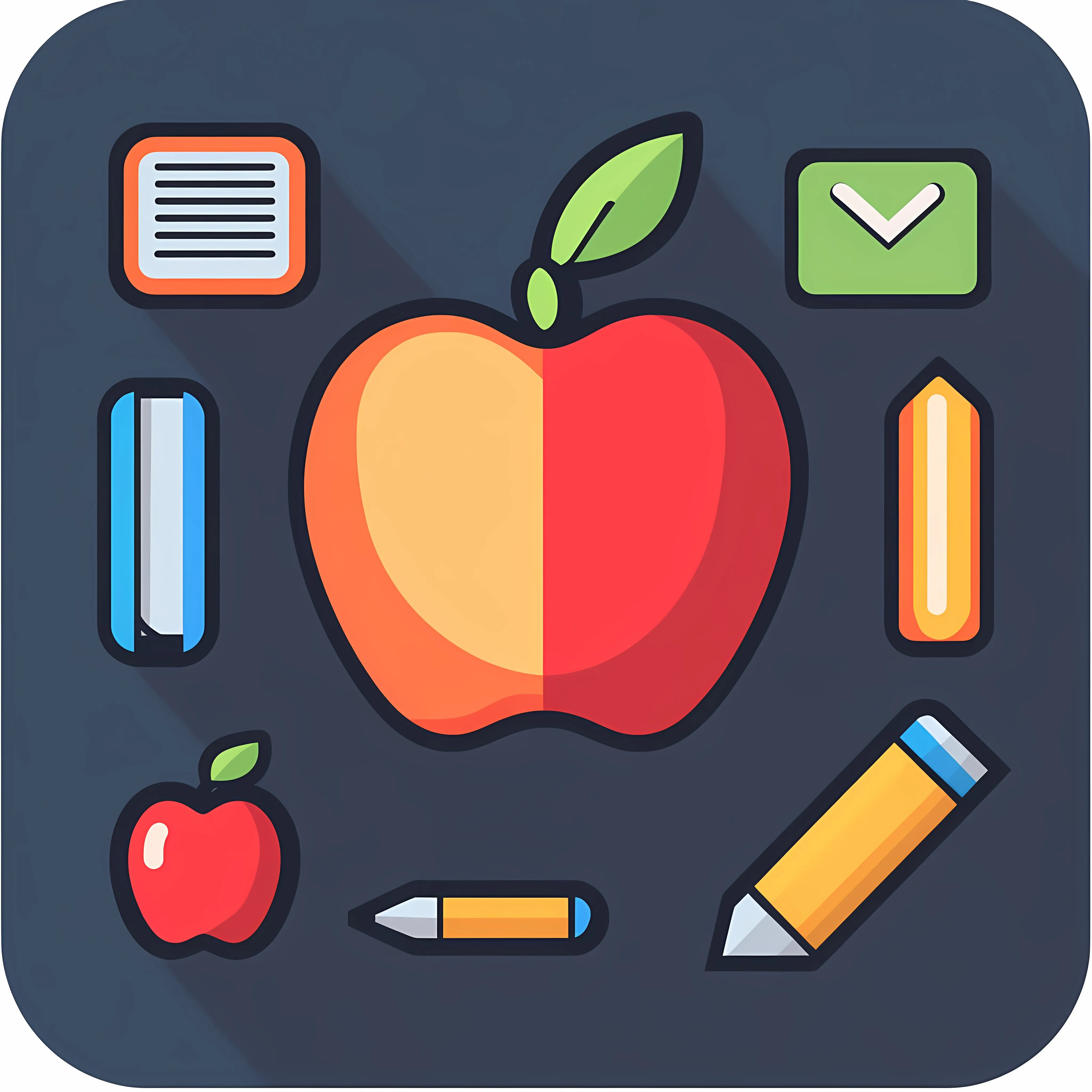 Apple Flat Vector Icon for School Elements — free download from Dotvec