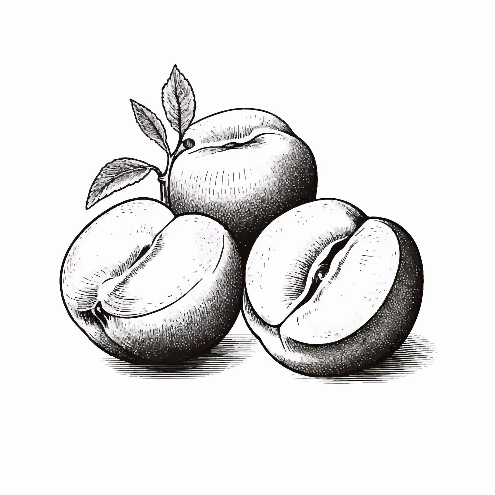 Vintage Retro Style Apricot Engraved Drawing — free download from Dotvec