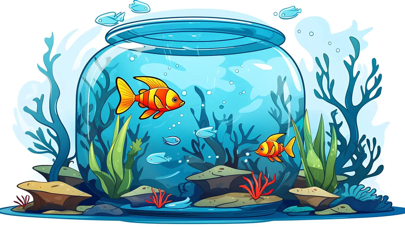 Underwater Lives Aquarium Scene Illustration — free download from Dotvec