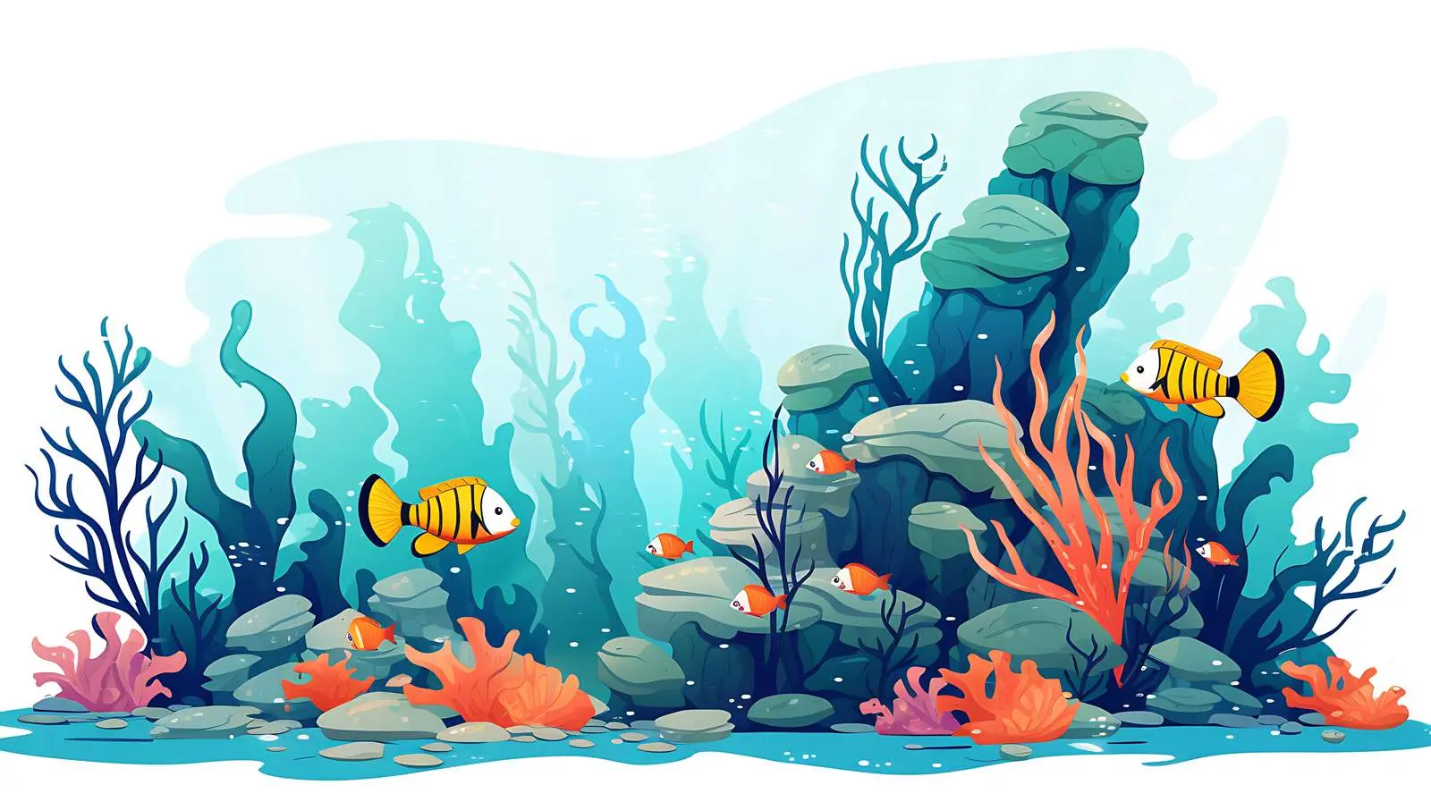 Underwater Life Aquarium Scene Illustration — free download from Dotvec