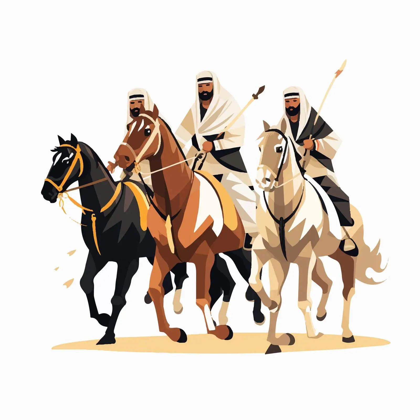 Arab Horse Warriors - Historical Military Horsemen – free knights image from Dotvec