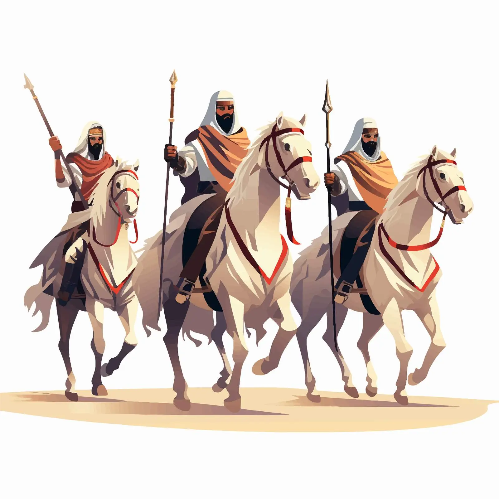 Arab Horse Warriors: Historical Military Equestrians – free legendary hero image from Dotvec