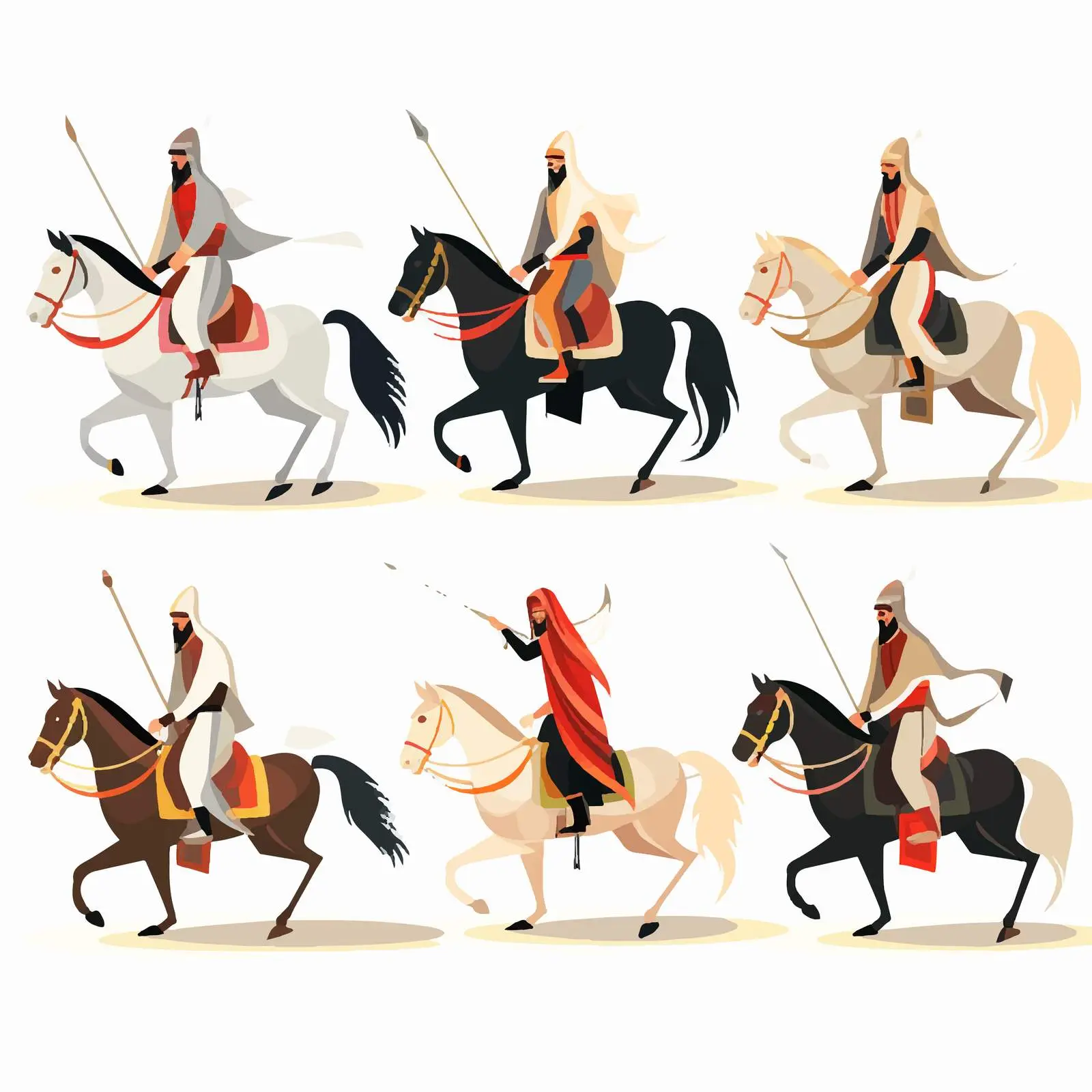Arab Horse Warriors Riding Historical Military Horses – free knights image from Dotvec