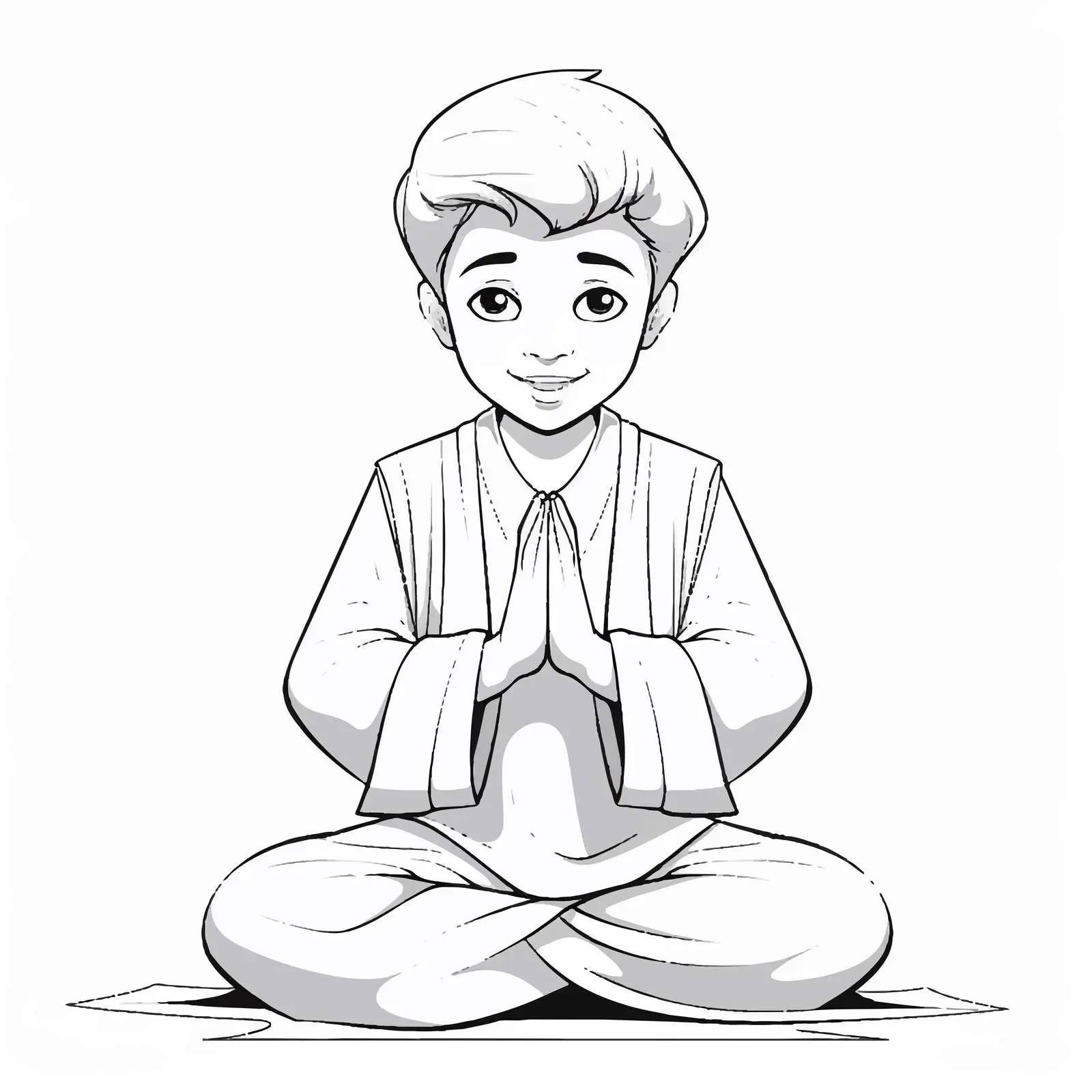 Arab Muslim Boy Praying in Traditional Attire — free download from Dotvec