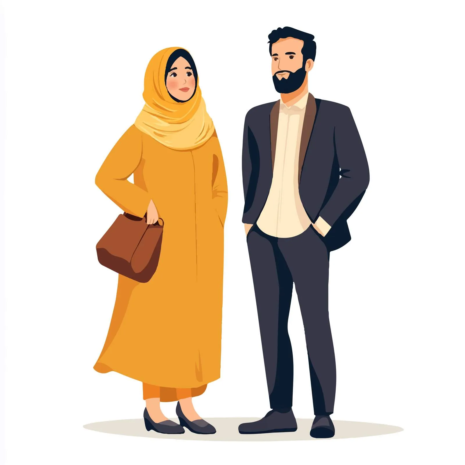 Modern Arab Muslim Couple Portrait — free download from Dotvec