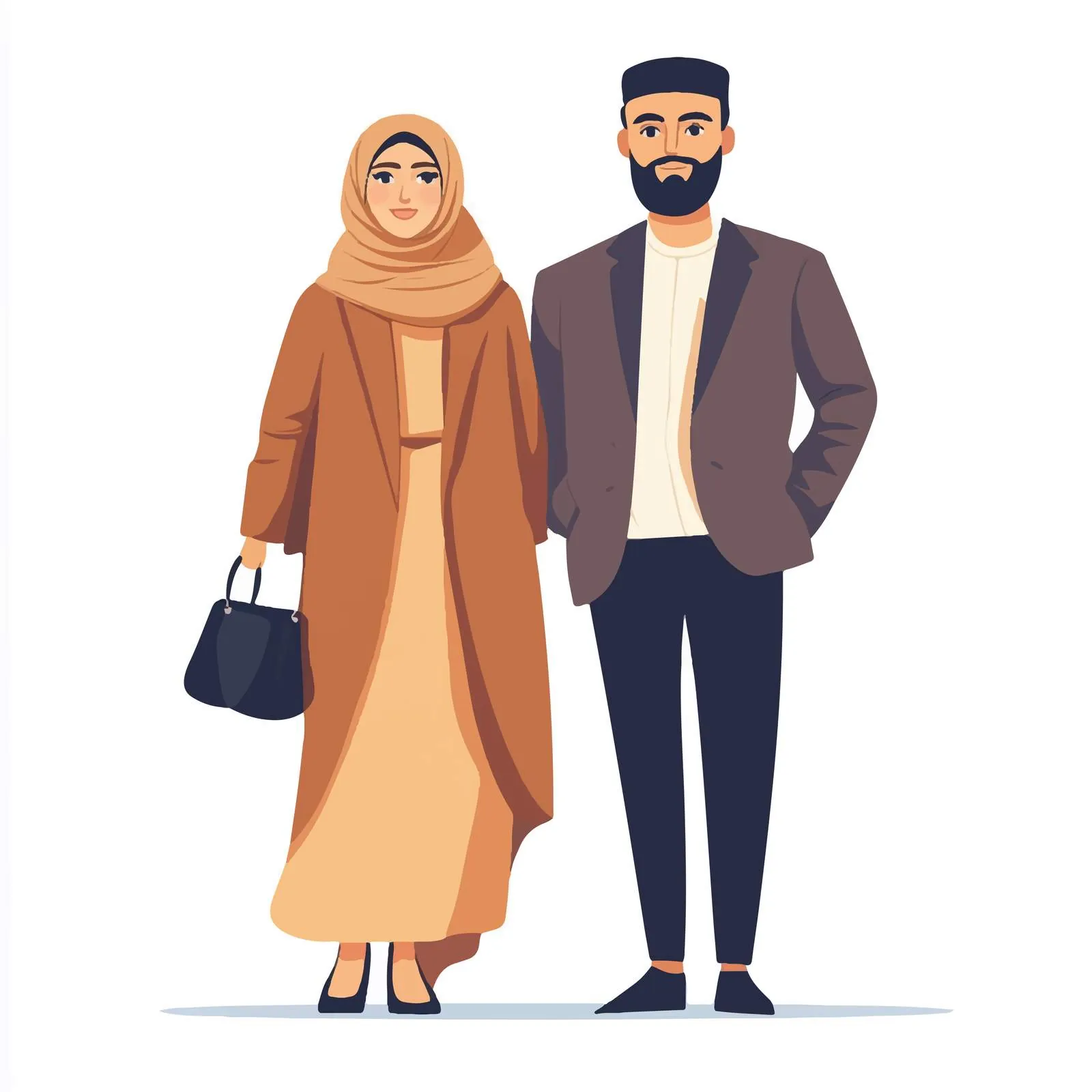 Modern Arab Muslim Couple Portrait — free download from Dotvec