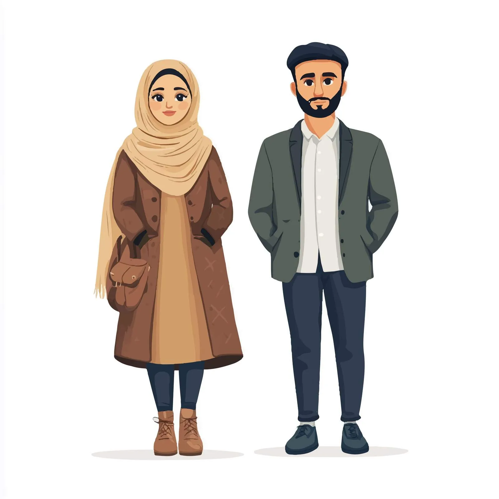 Modern Arab Muslim Couple Portrait — free download from Dotvec