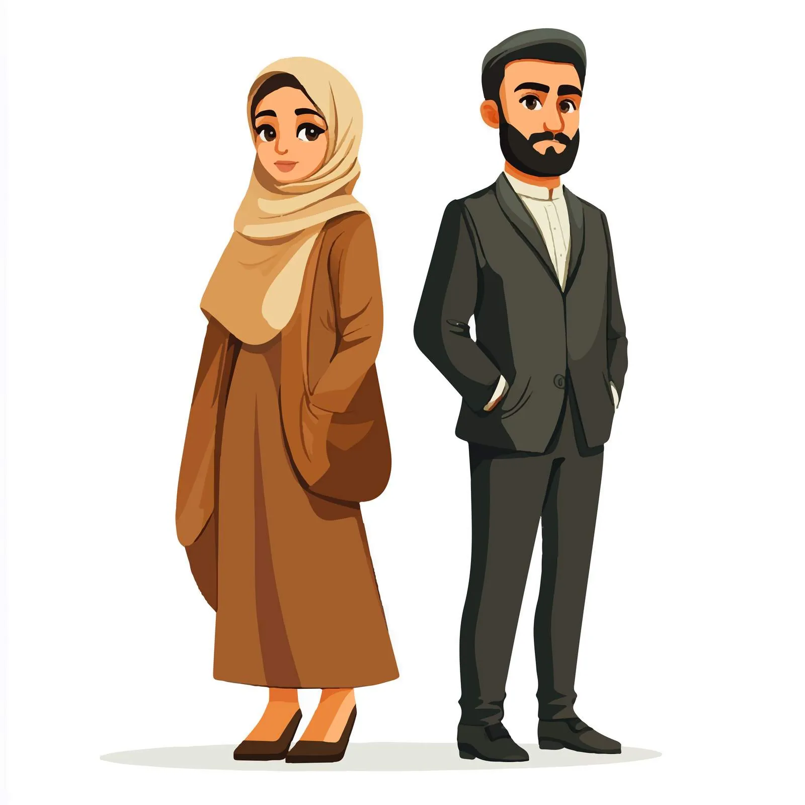 Modern Arab Muslim Couple Portrait — free download from Dotvec