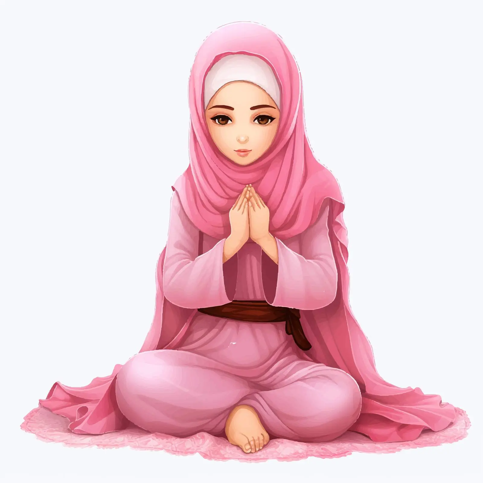 Arab Muslim Girl in Pink Traditional Clothing — free download from Dotvec