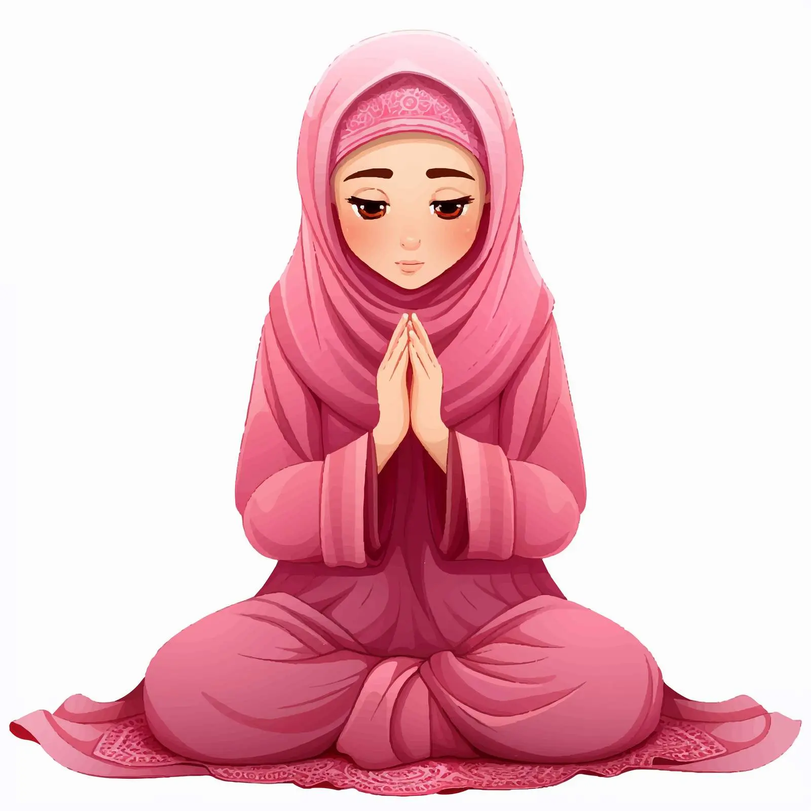 Arab Muslim Girl in Pink Traditional Attire — free download from Dotvec