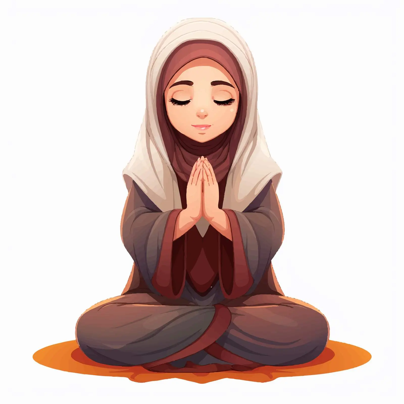 Muslim Girl in Traditional Prayer Attire — free download from Dotvec