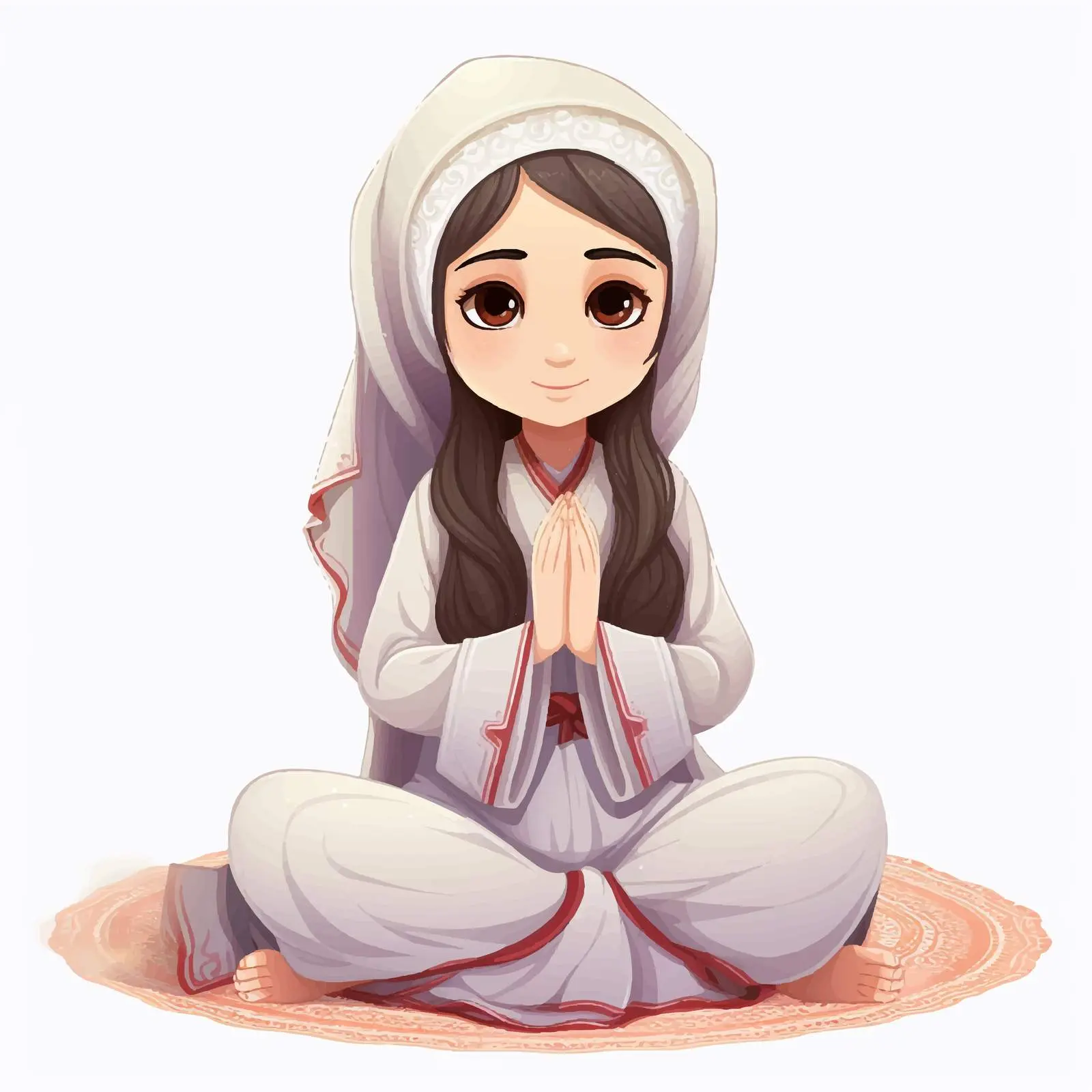 Arab Muslim Girl in Traditional Clothing Praying — free download from Dotvec
