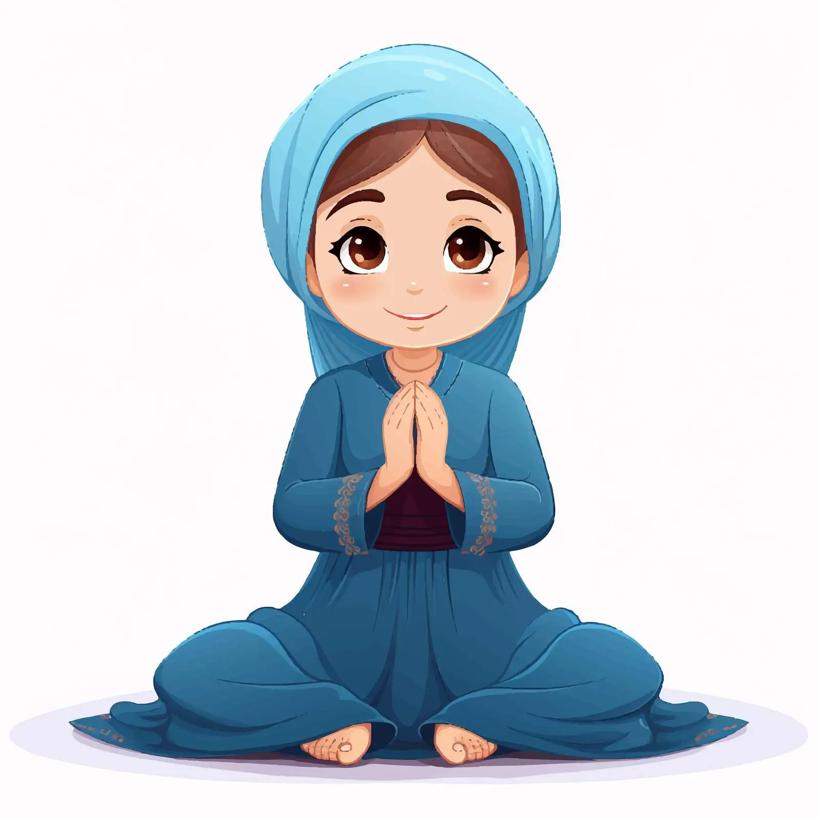 Arab Muslim Girl in Traditional Prayer Attire — free download from Dotvec
