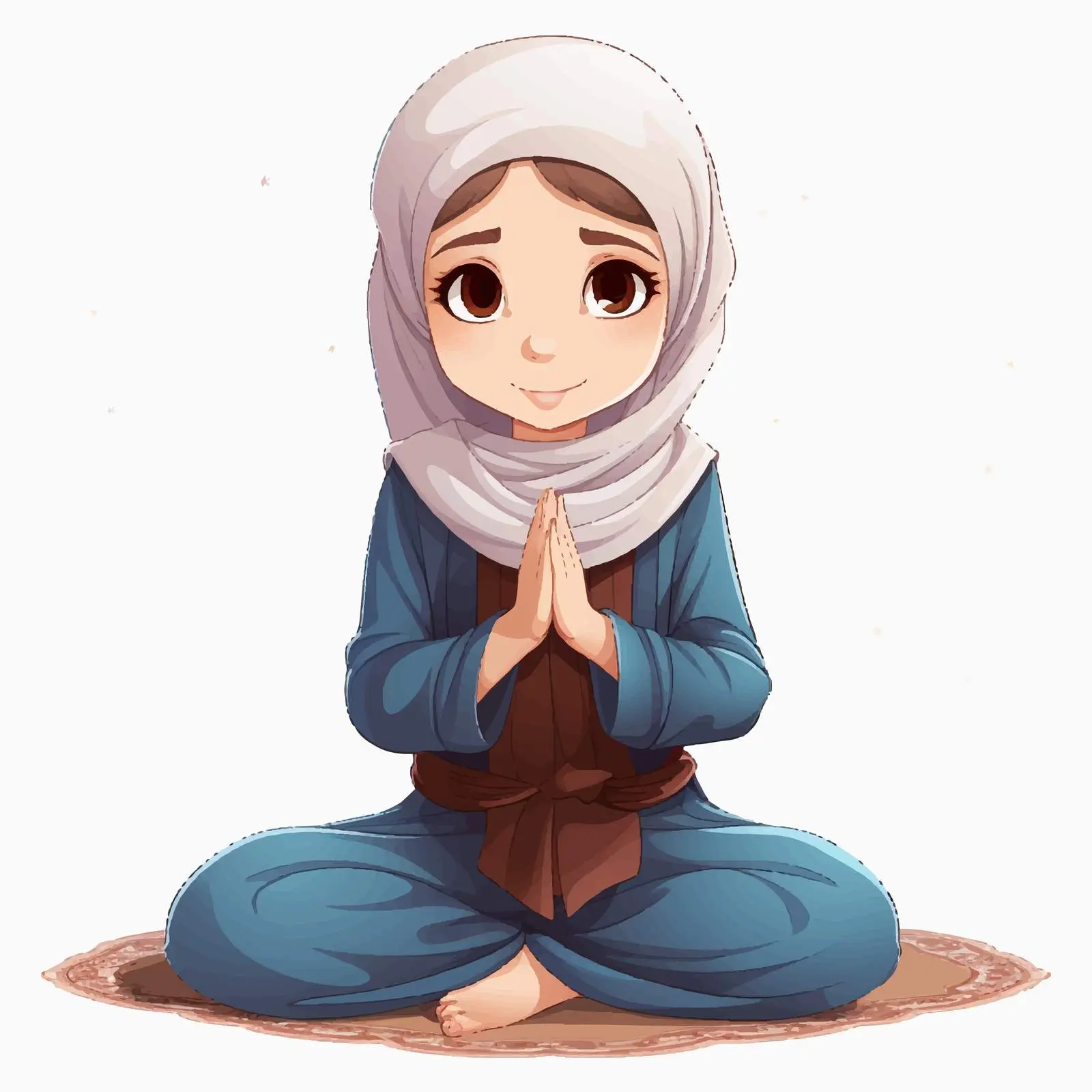Muslim Girl in Traditional Prayer Attire — free download from Dotvec