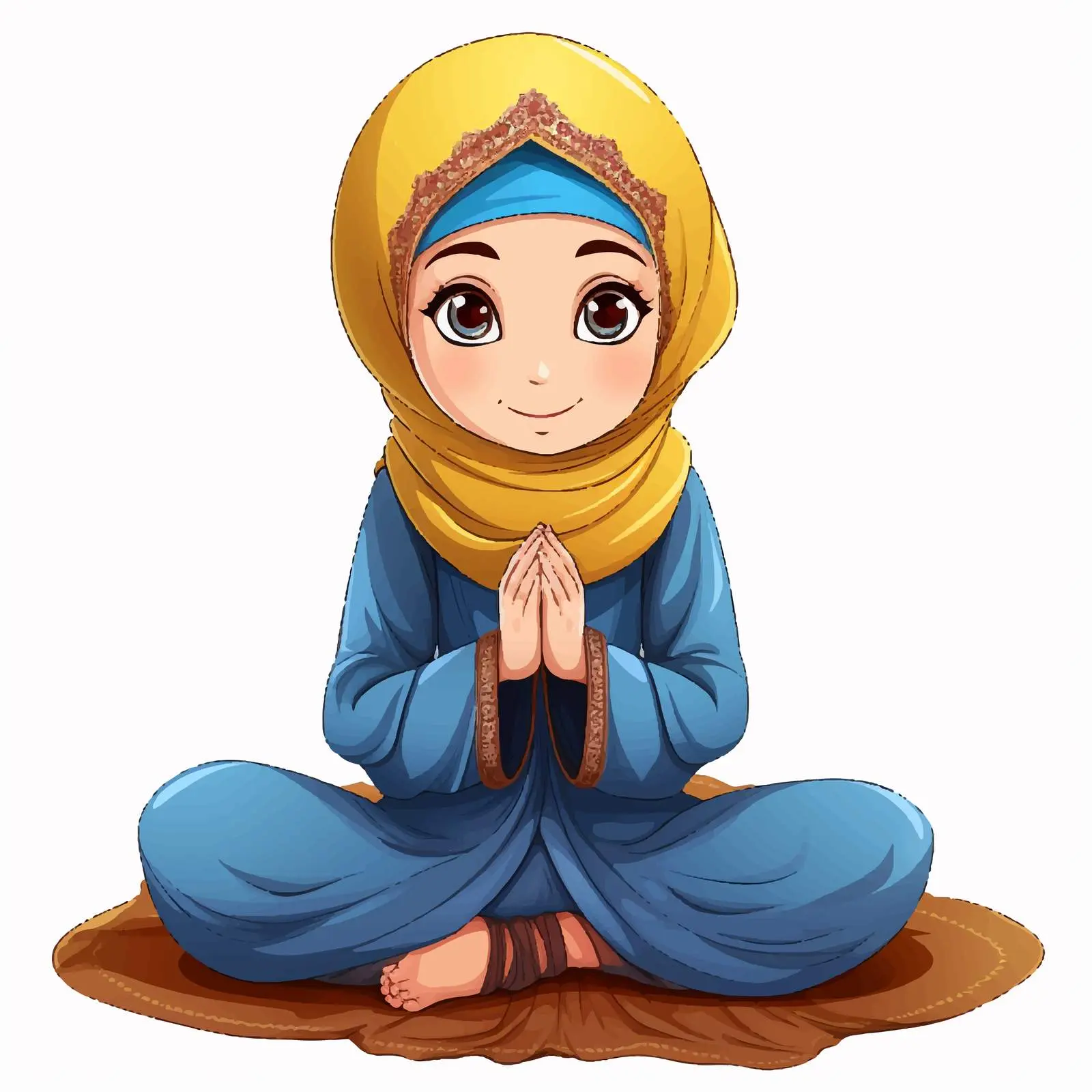 Arab Muslim Girl in Traditional Prayer Attire — free download from Dotvec