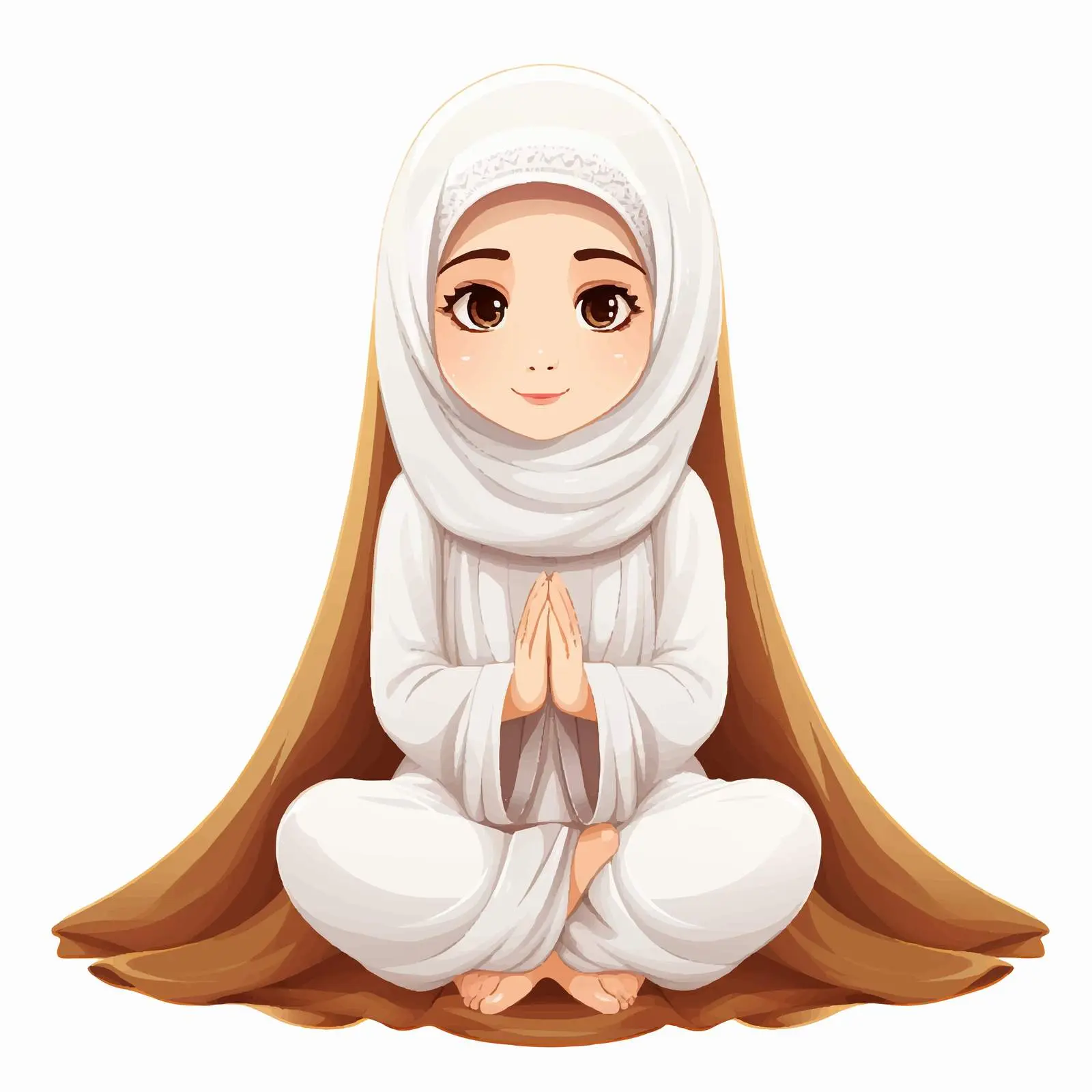 Arab Muslim Girl in Traditional Clothing Praying — free download from Dotvec